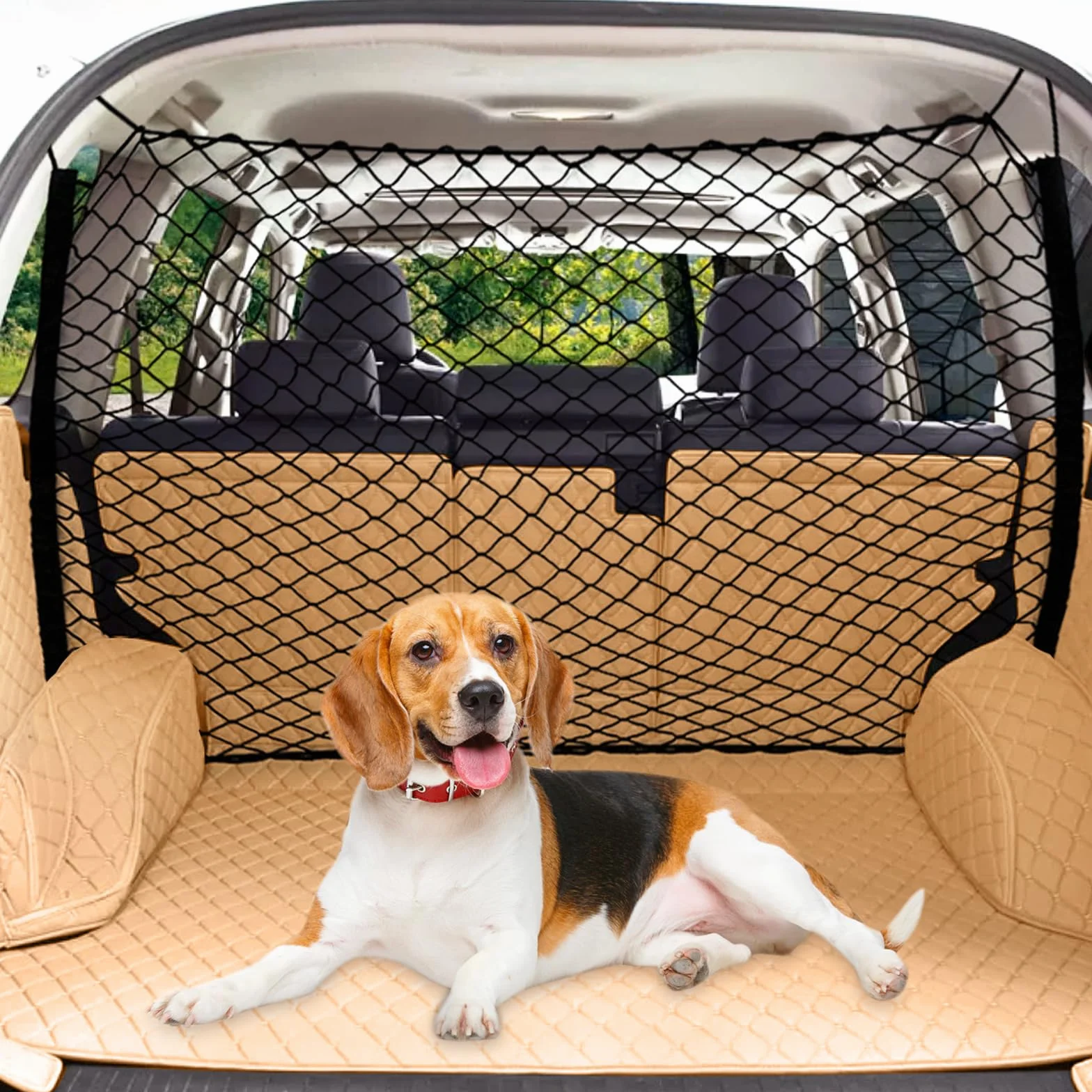 Filet Voiture pour Chien 120x70cm Grille Séparation Siège Arrière Camions SUV Berlines