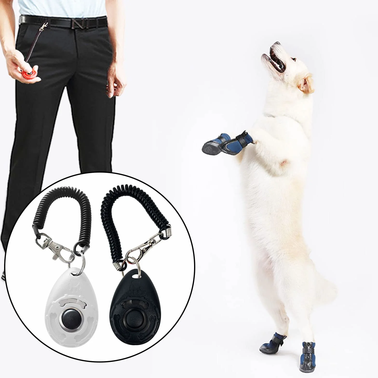 1 Pièce clicker Chien Dressage,clicker Chien,clicker,cliqueur pour Chien,Clicker de Chien avec Grand Bouton,Dressage pour Chien d'entraînement,pour Chiens Animaux Cheval,Chat,Chien(Noir)