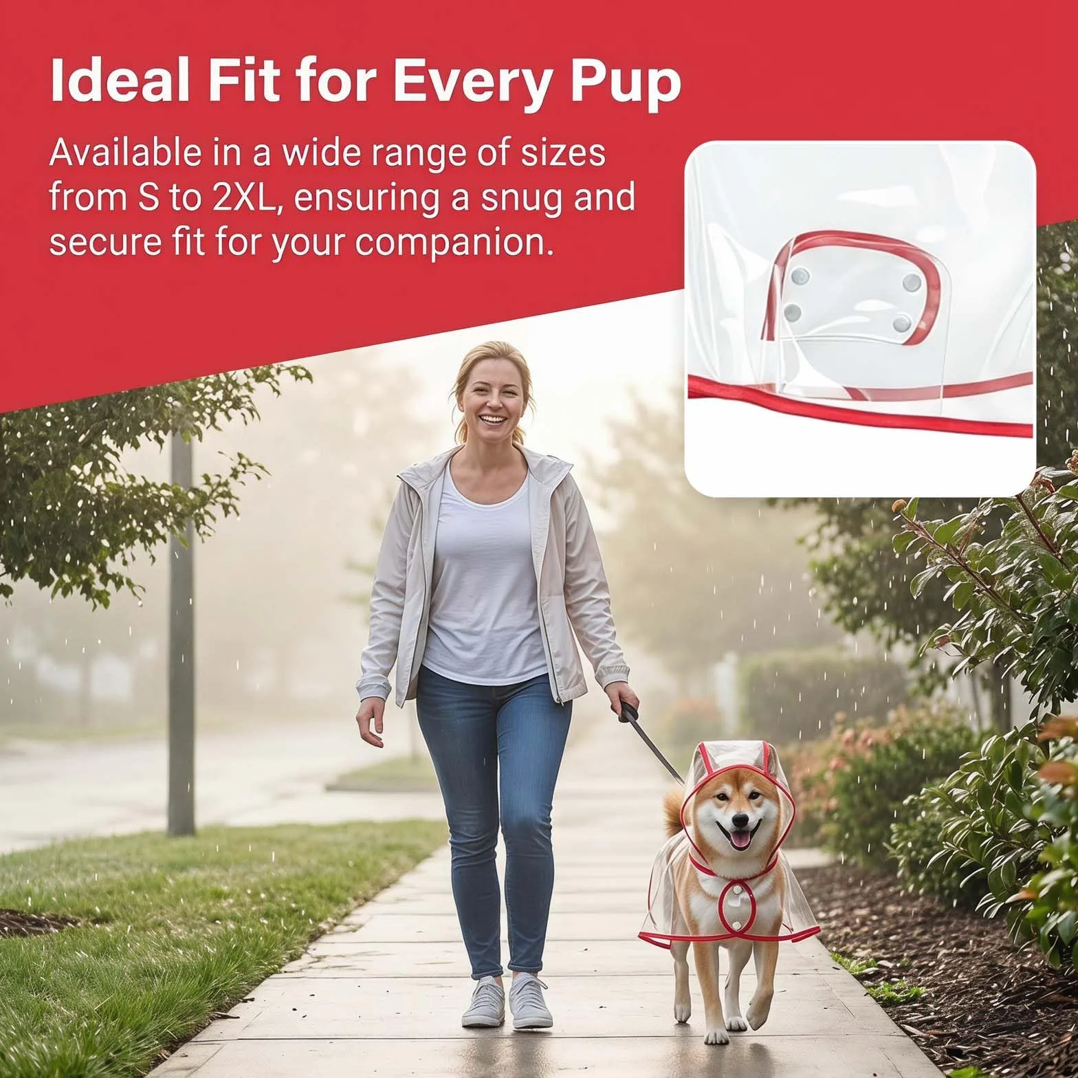 Imperméable Veste de Pluie pour Chien avec Capuchon S-2XL Manteau Chien Imperméable PE Pluie Chiens
