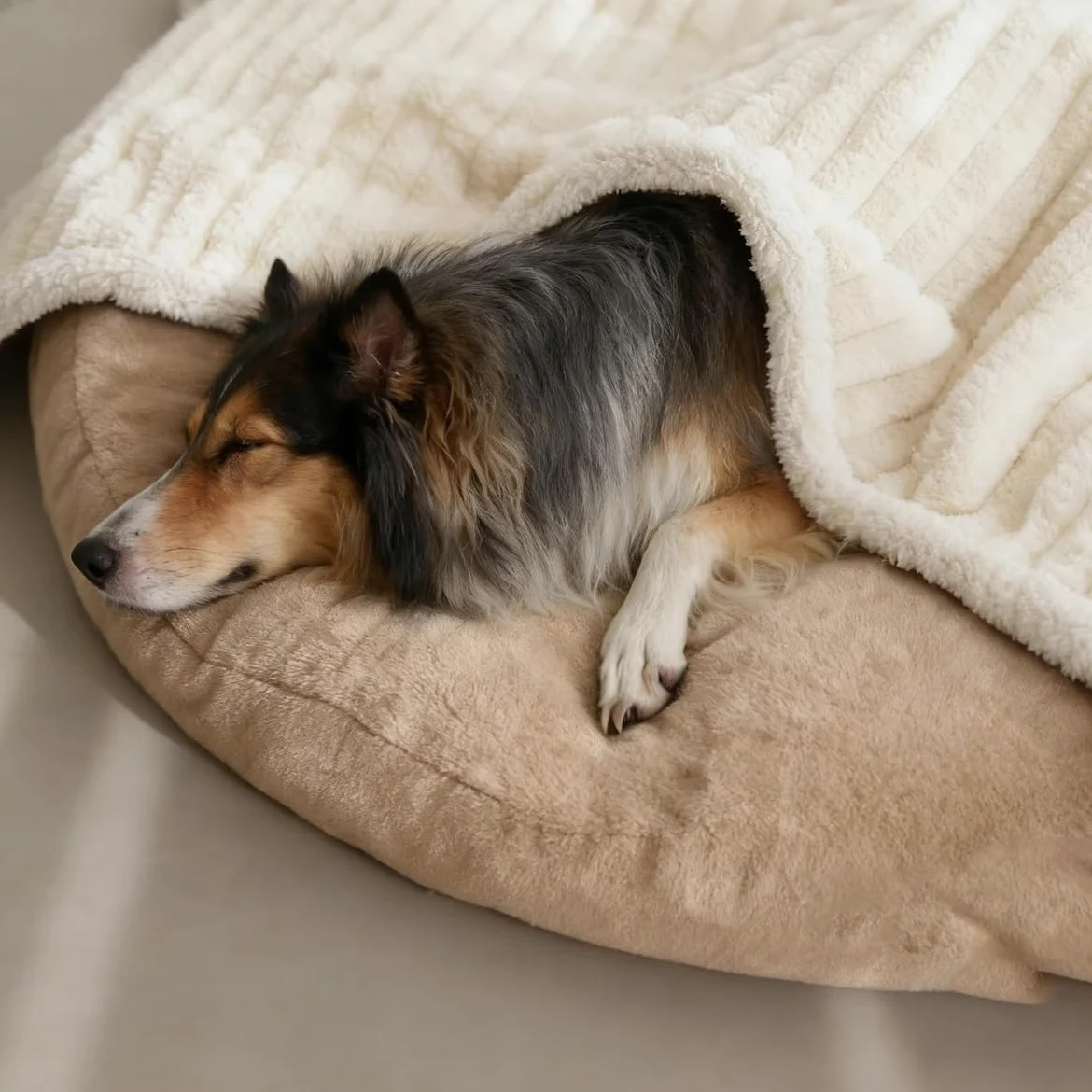 Couverture imperméable en polaire sherpa lavable pour animal de compagnie de taille moyenne et grande pour canapé, lit et protection de siège de voiture - Jeté en peluche douce pour chiot et chaton