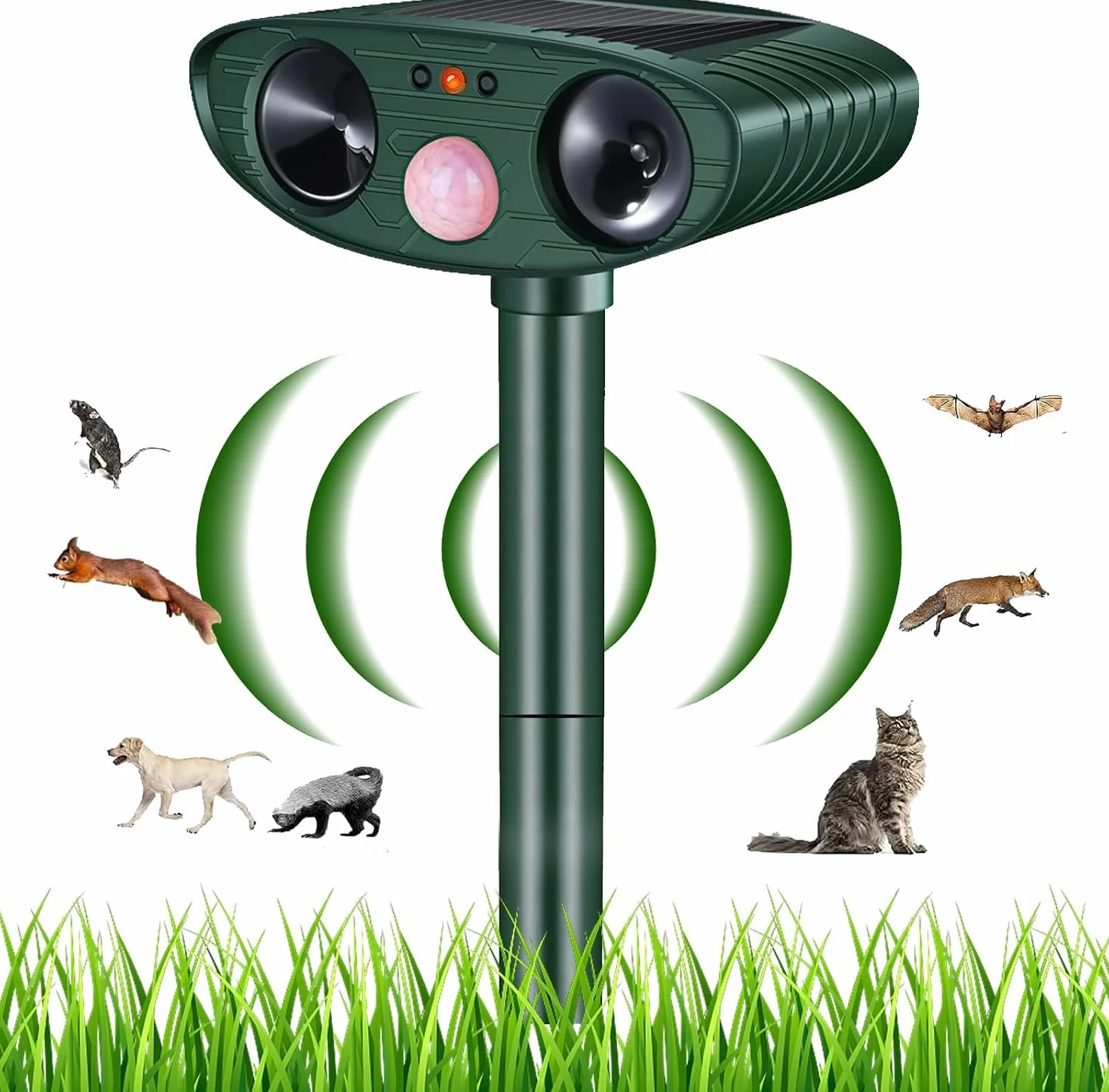 Répulsif Chat Ultrason, Répulsif Chat Exterieur, Répulsif pour Chats Solaire, répulsif à ultrasons avec Détecteur de Mouvement pour Anti Chats Chiens Souris Ratons Renards Oiseaux Rats