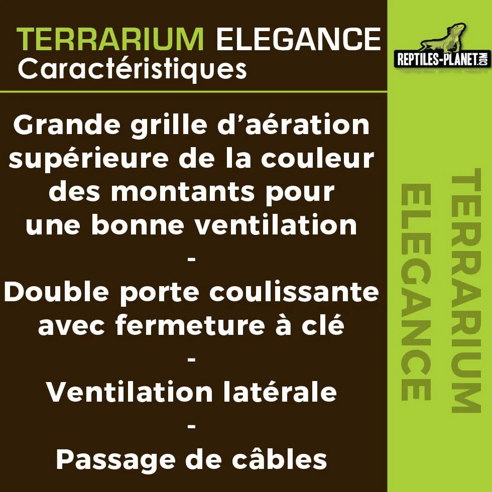 Reptiles Planet Terrarium Aluminium Elegance Noir 100 x 45 x 50 cm