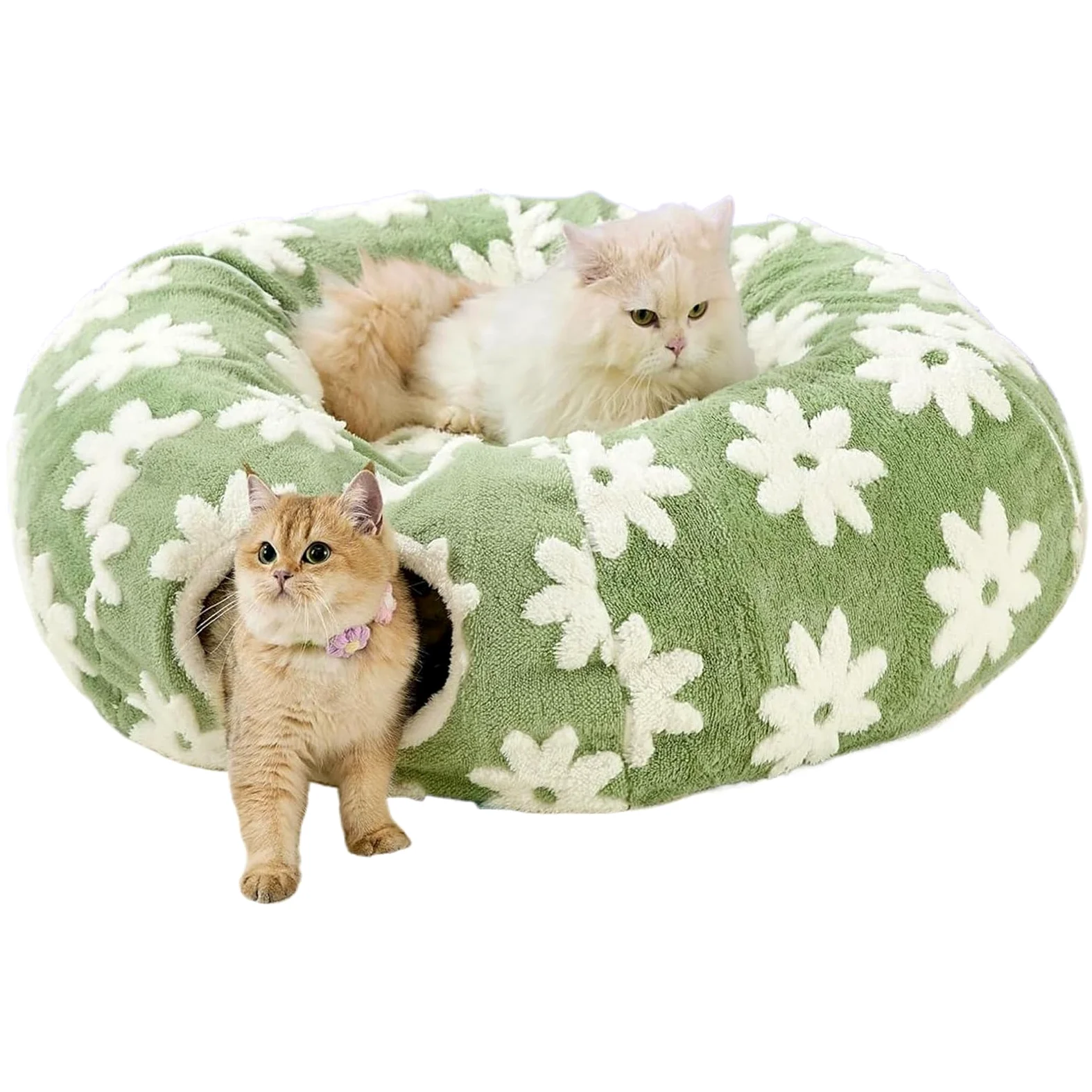 Tunnel pour Chat Jouet Cave en Peluche Lavable avec Balle | Jouet Tunnel Pour Chat Interactif Avec Design Pour Ramper Divertissement Mastication Intérieur Extérieur Lapin
