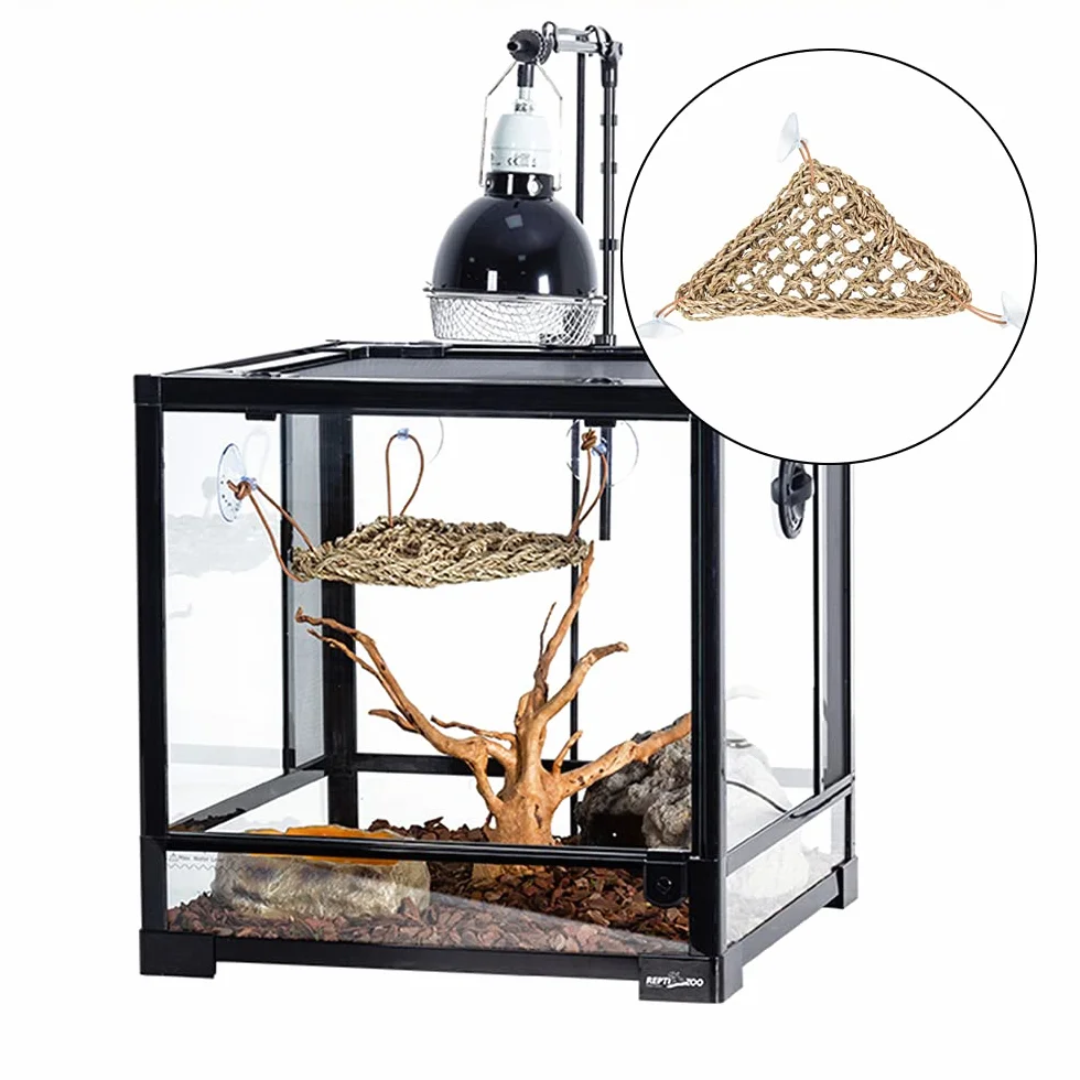 Hamac en jonc de mer naturel avec ventouses pour reptiles