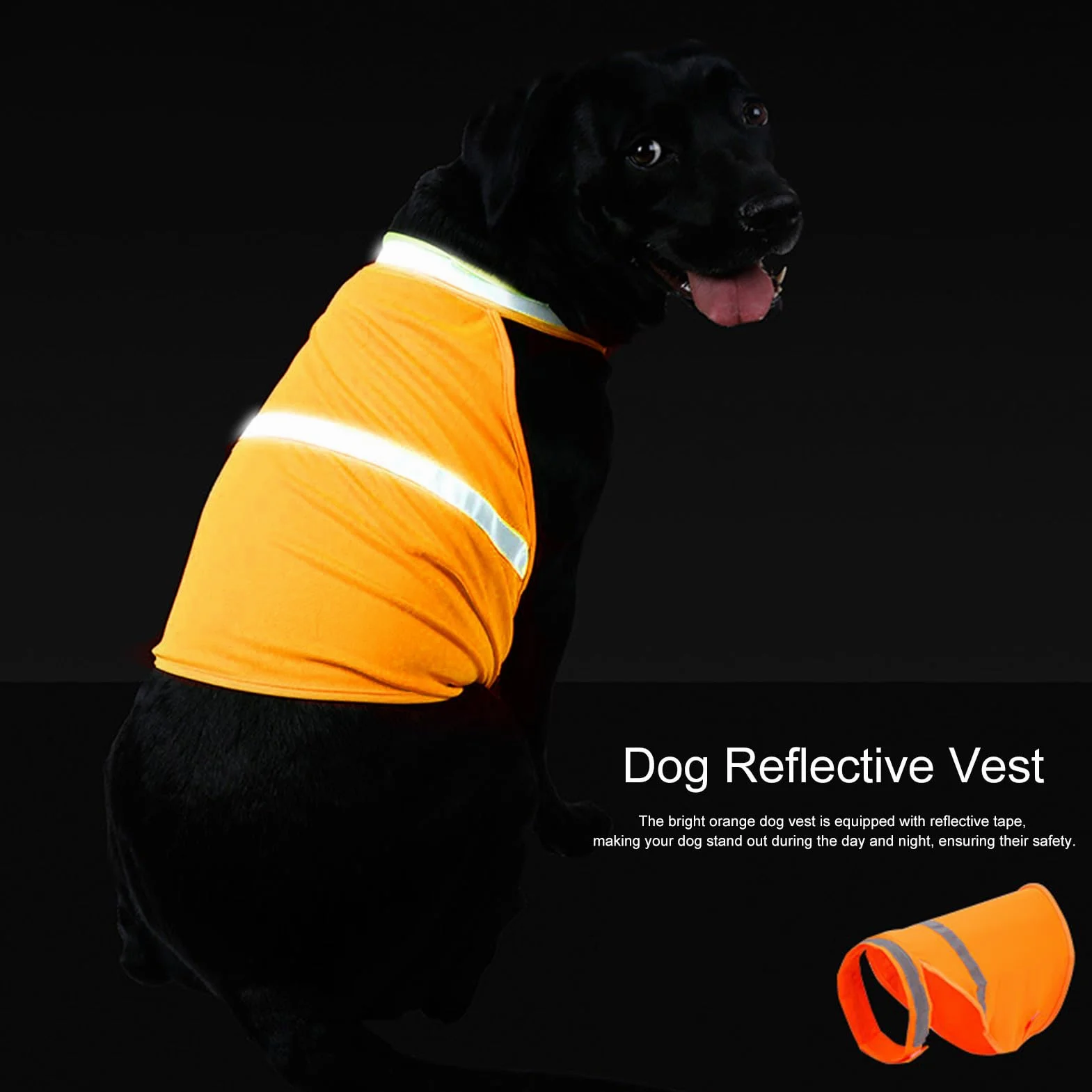 Gilet Réfléchissant pour Chien Orange Fluorescent Respirant Confortable