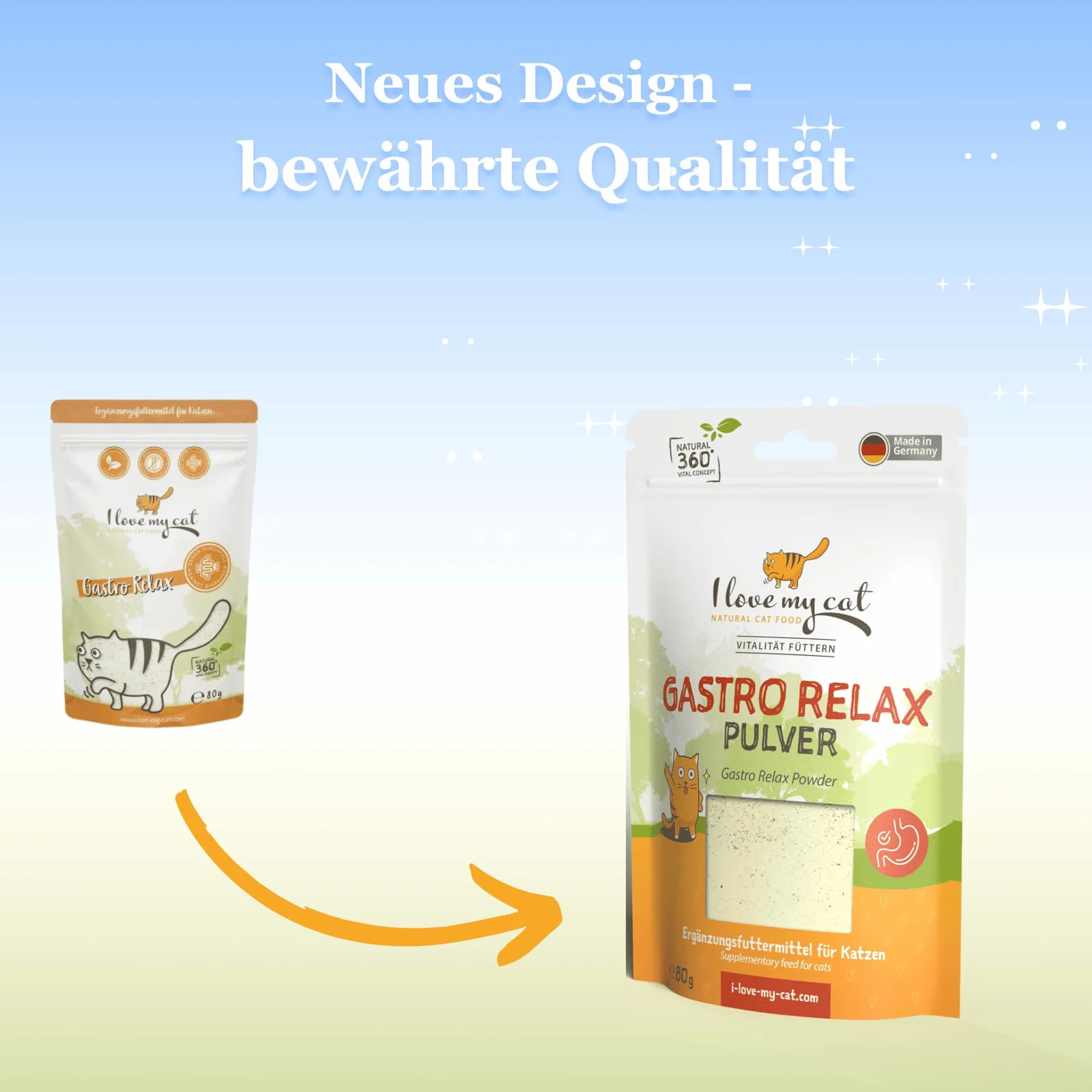I Love My Cat Gastro Relax Poudre pour Chats 80 g Complément Alimentaire Digestion