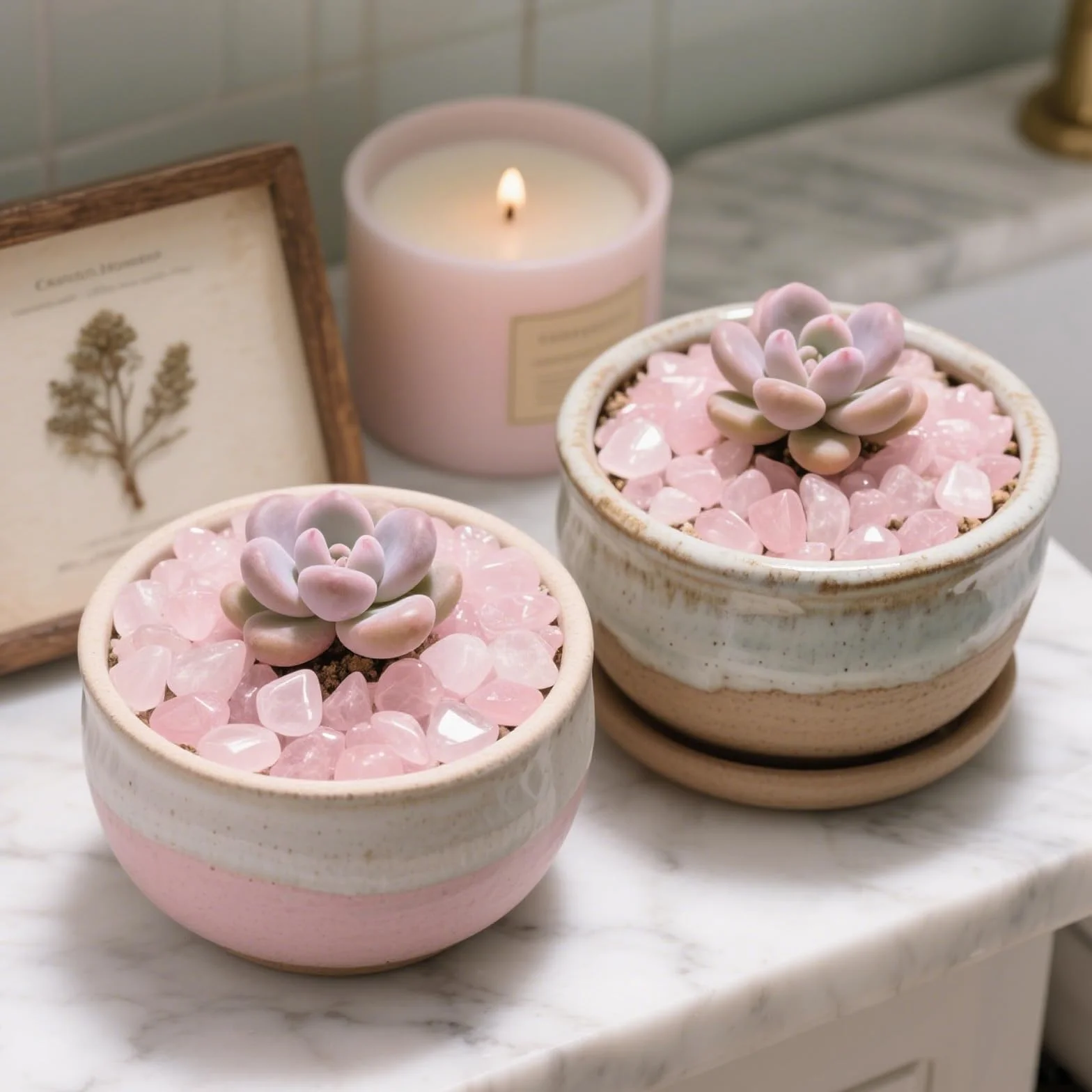 435 g de gravier décoratif pour aquarium - Rose quartz écrasé - Cristal naturel - Poli - Forme irrégulière - Vase - Pierres juteuses