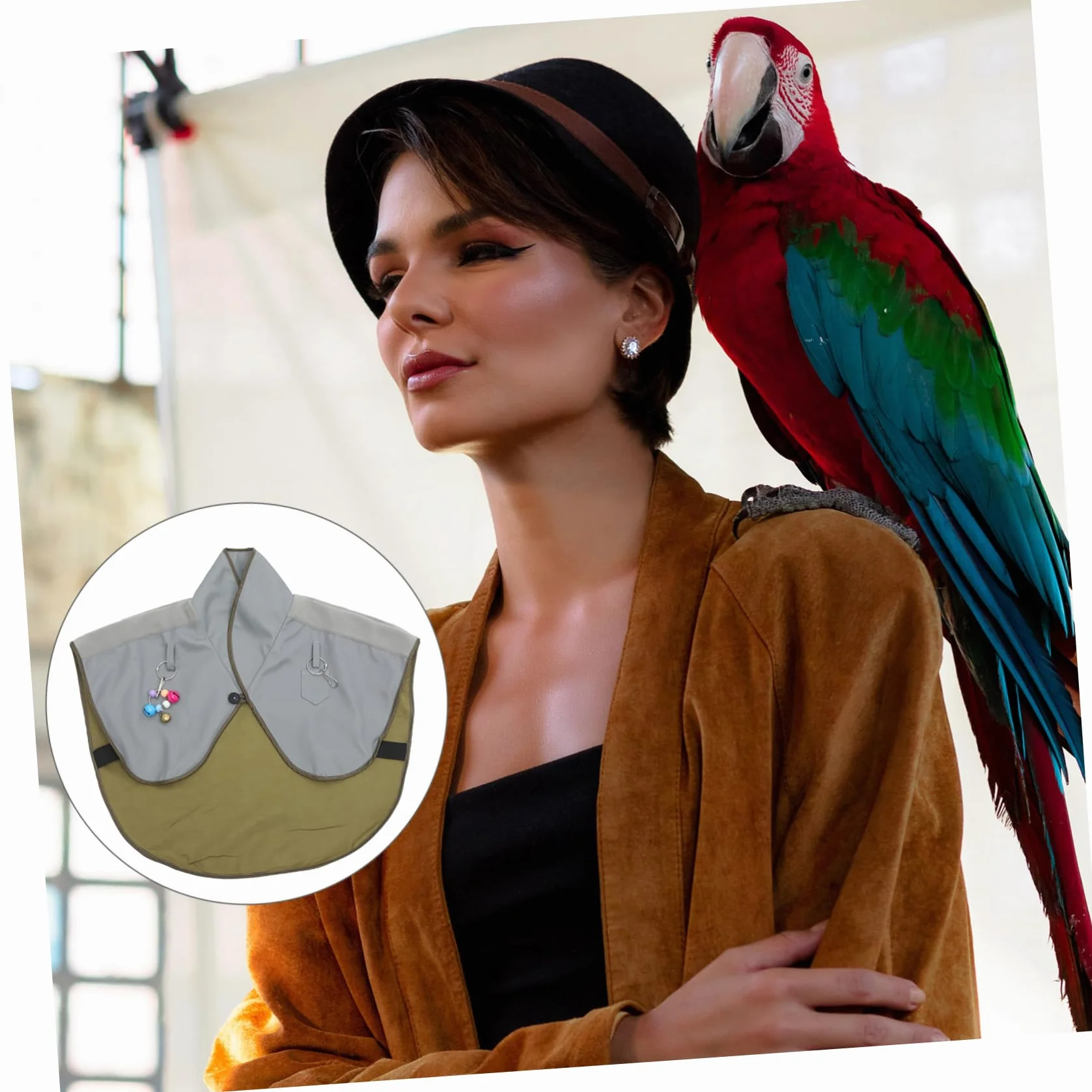 Protection Épaule Oiseaux Coton Lin Imperméable Réutilisable pour Perroquet