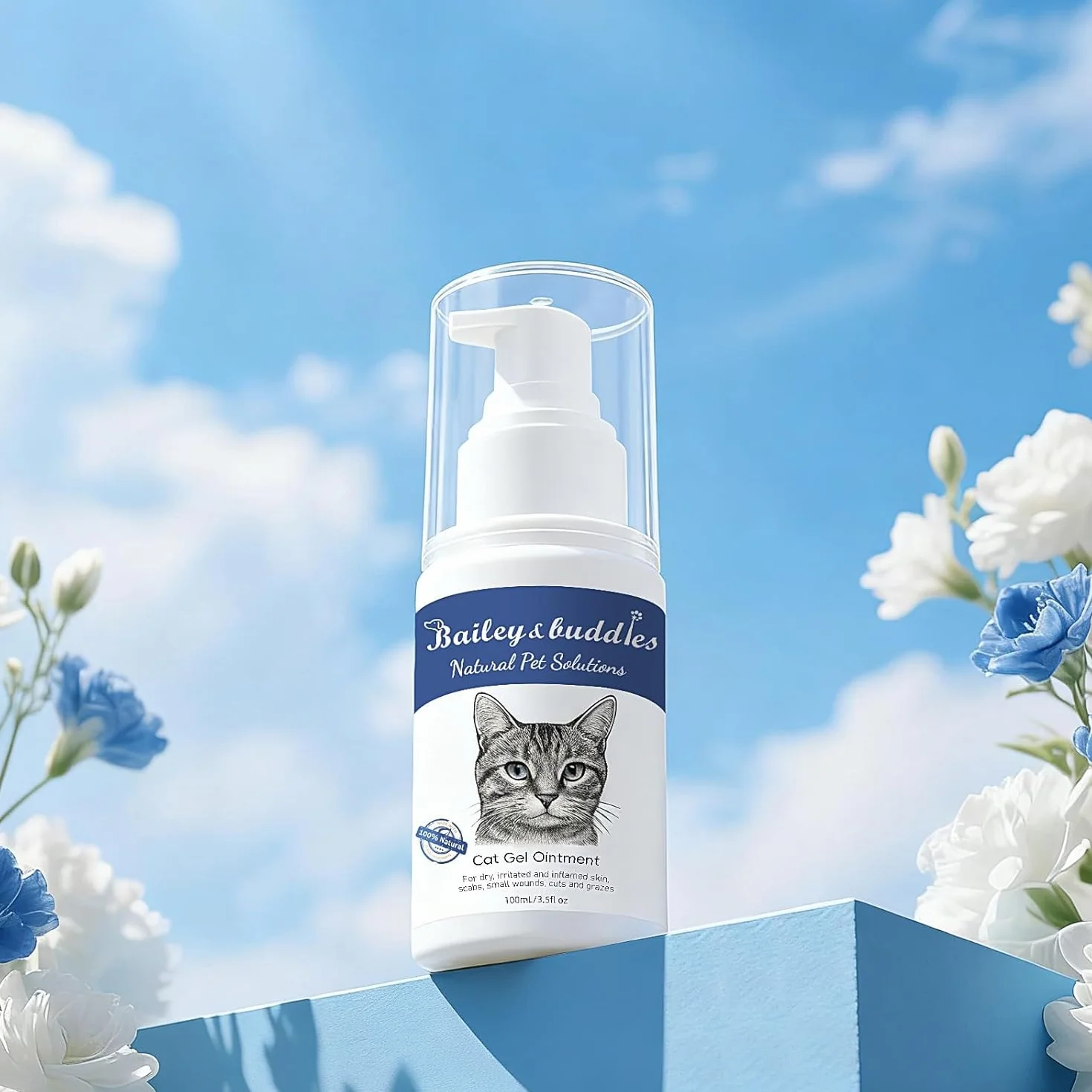 Bailey & buddies Pommade Naturelle pour la Peau de Chat, soulage Peau sèche, démangeaisons, Points Chauds, eczéma et Allergies
