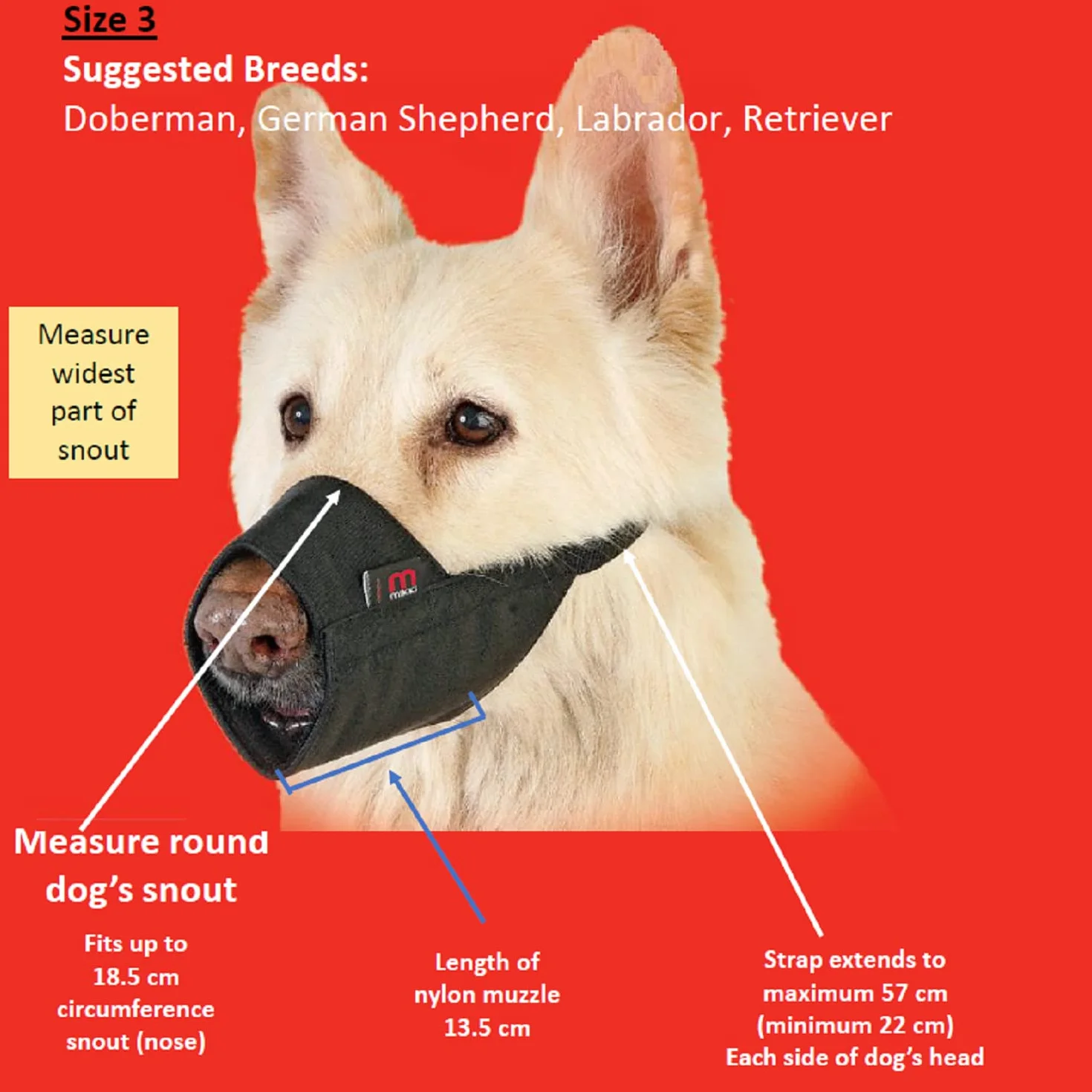Mikki Muselière de dressage pour chien Taille 3