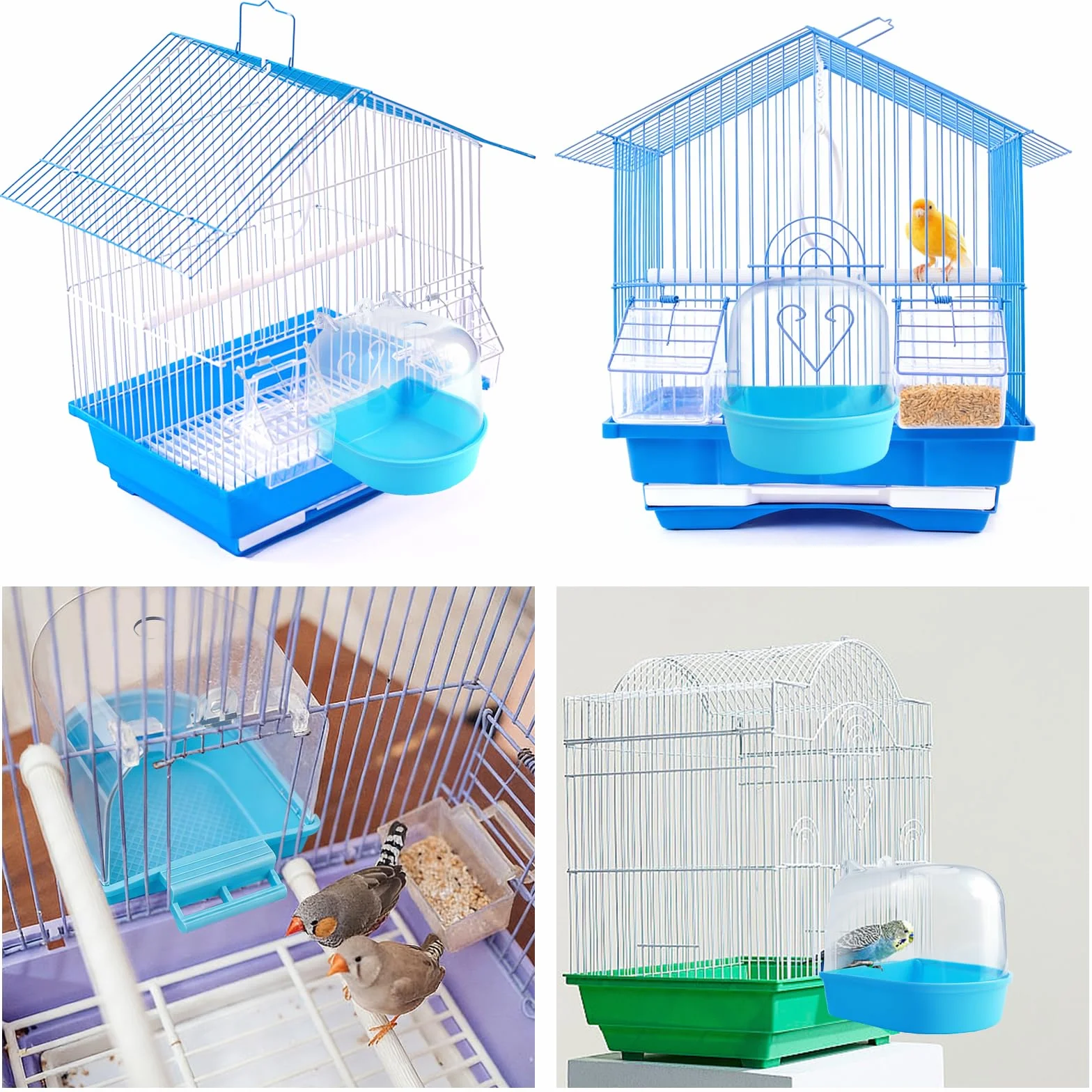 Baignoire pour Perroquet, Cage en Plastique Suspendu, Accessoires pour Oiseaux