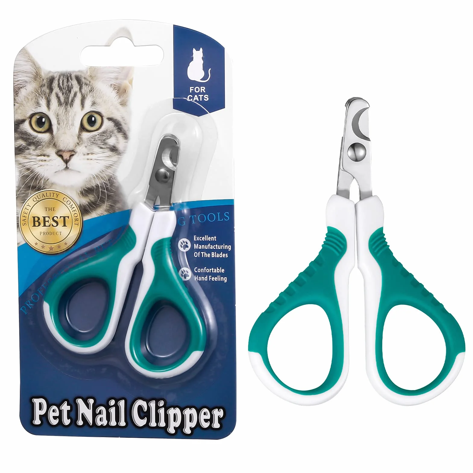 SUSSURRO Coupe Griffes Chat Professionnels, Ciseaux à Ongles Courbe en Acier Inoxydable pour Chiots et Chatons