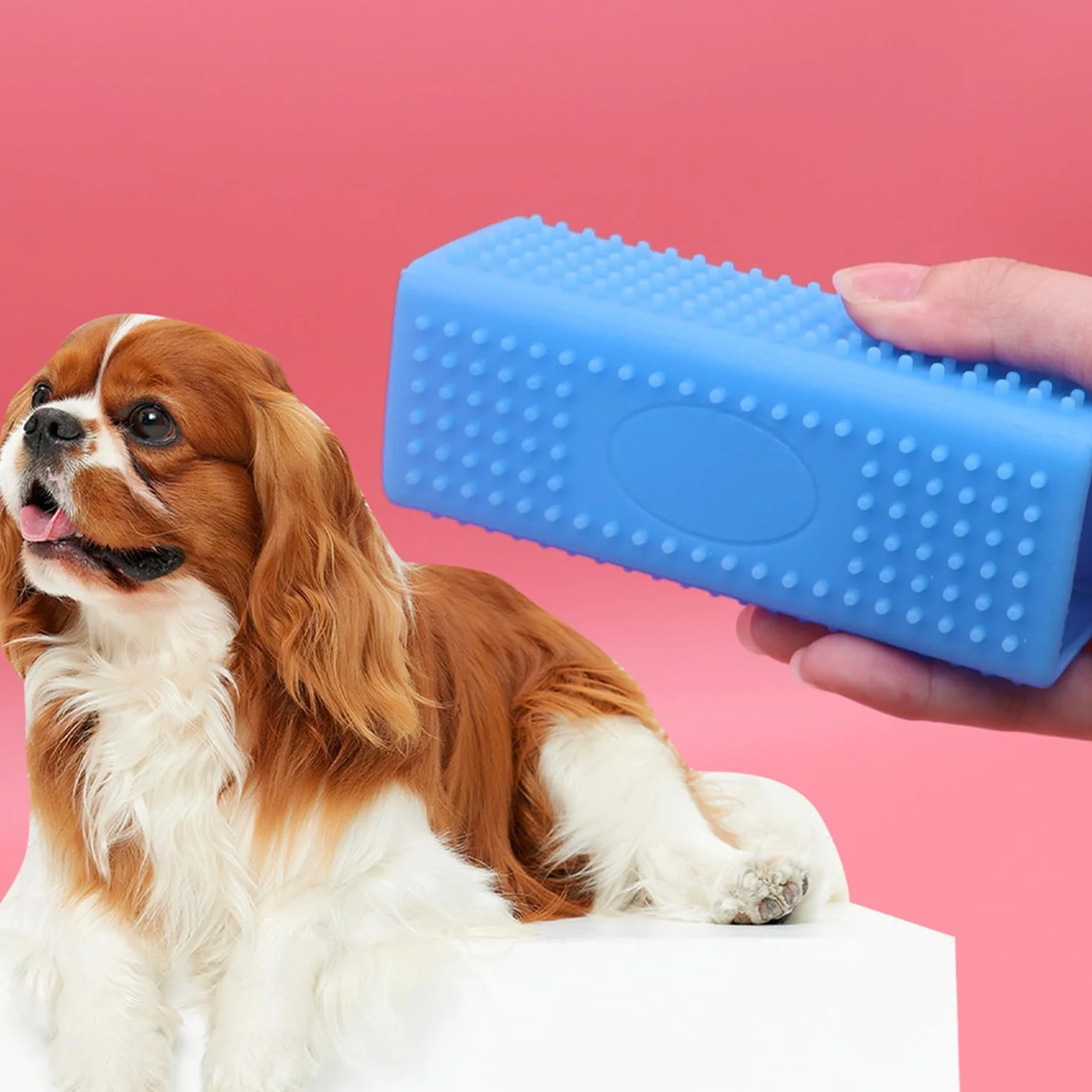 Brosse À Cheveux Collante avec Colonne en Silicone, Brosse De Nettoyage Creuse pour Animaux De Compagnie
