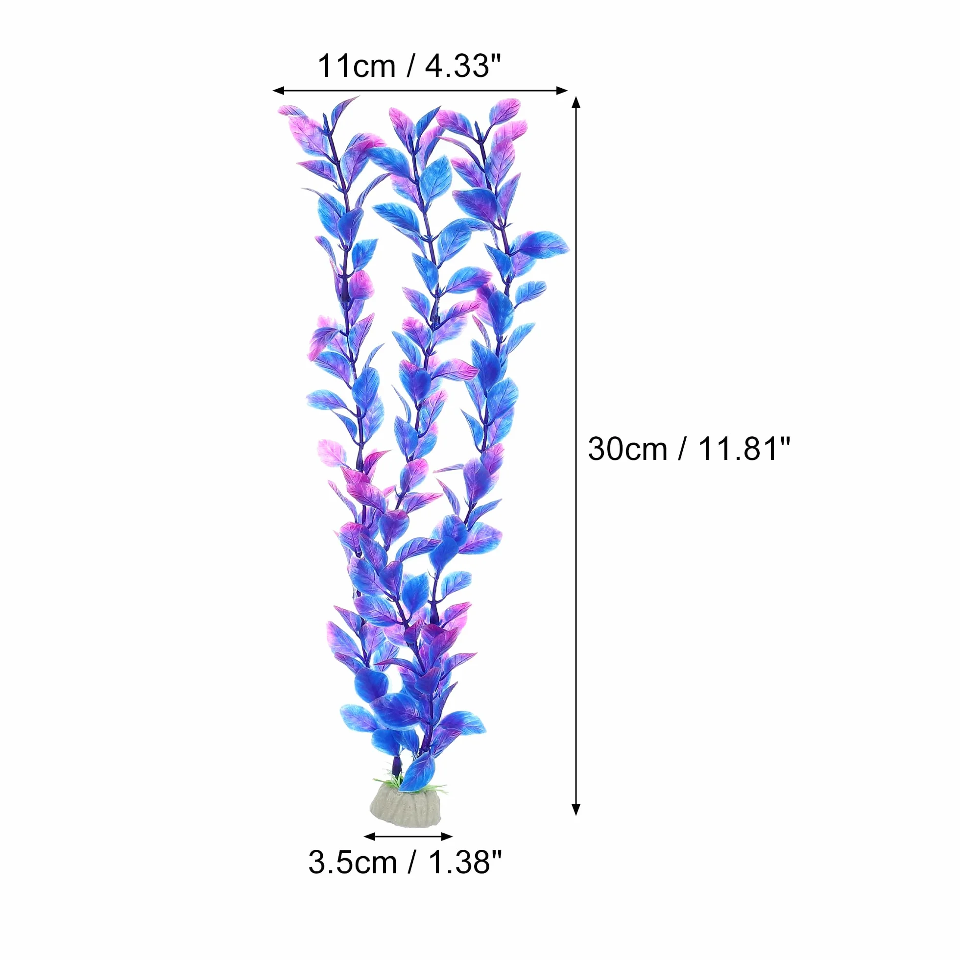 VOCOSTE Aquarium Plastique Plantes Artificiel Aquatique Poisson Réservoir Décoration Violet 3