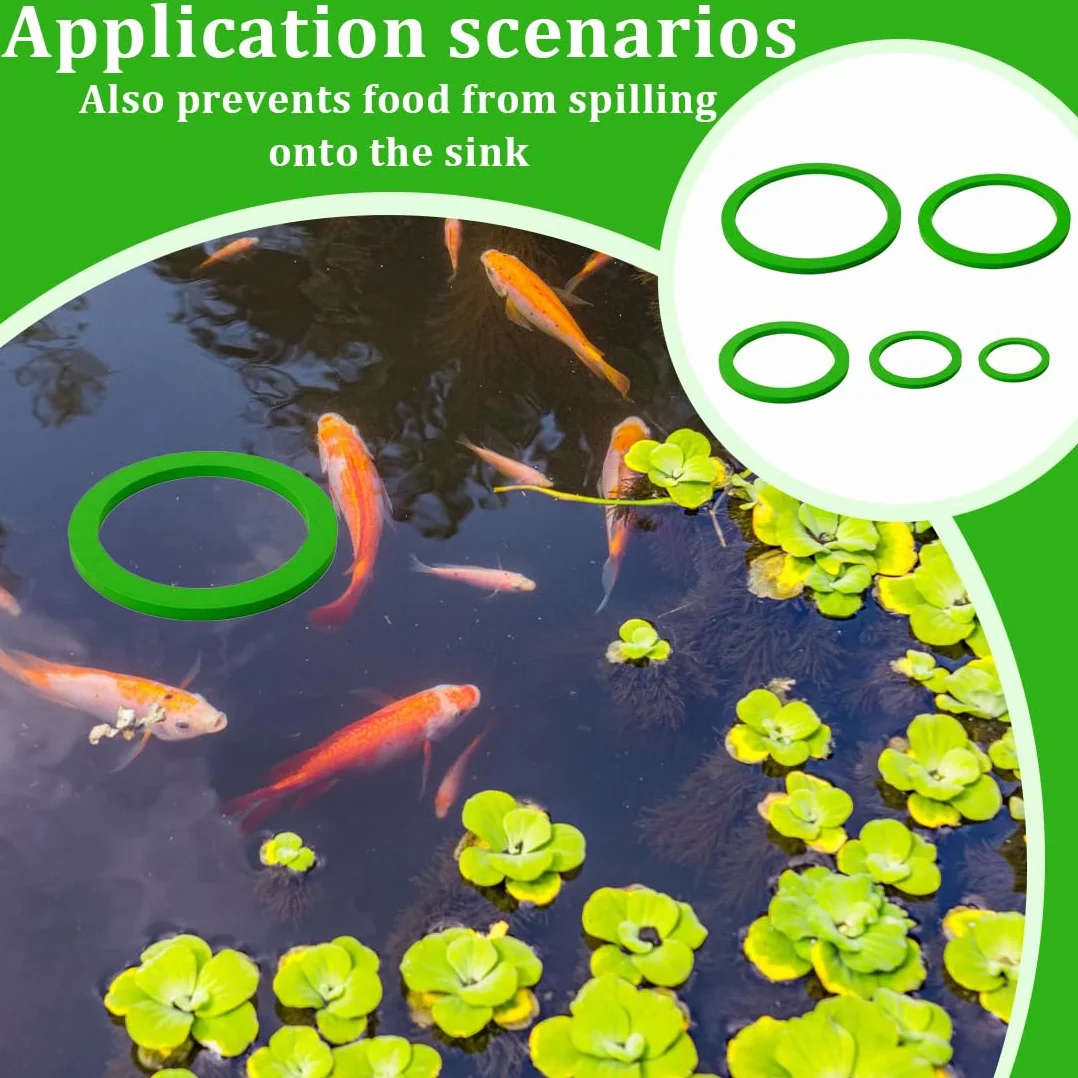 Anneaux Flottantes d'Aquarium en Mousse, Corail Flottant, Anneau d'alimentation Poisson avec Plante pour Aquarium 5 Pièces