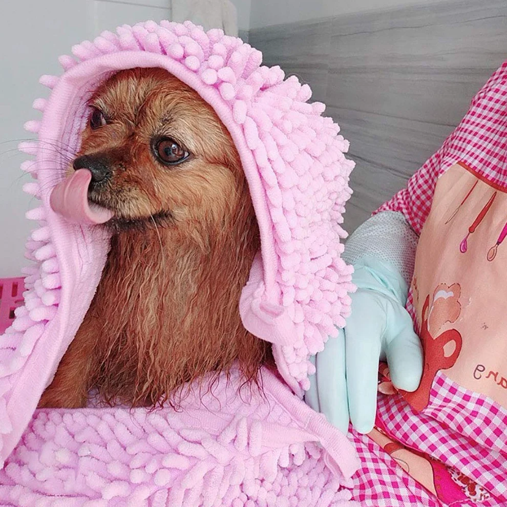 Serviette de Bain, Serviette pour Chien Peignoir pour Animaux Chien Chat Serviette Chien Robe de Chambre Rapide Séchage