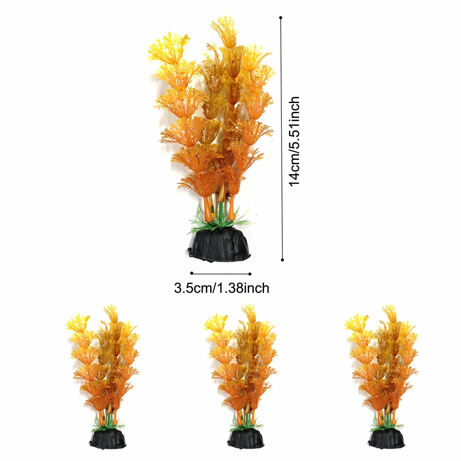 QUOZUO 25 Pièces Plantes d'aquarium Plastique Décoration Artificiel Coloré 6-30cm
