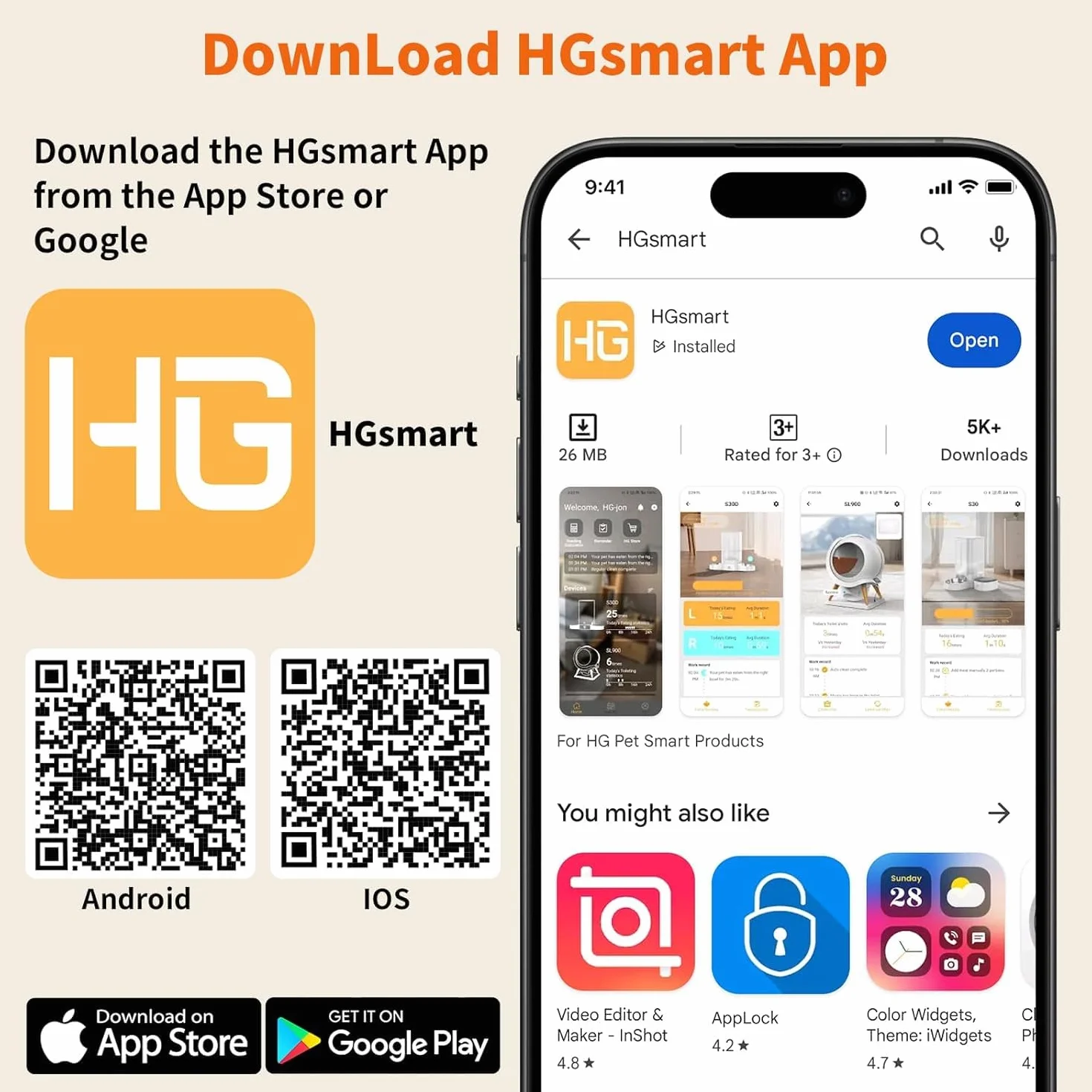 HoneyGuaridan Distributeur Croquettes Chat Automatique WiFi 5G/2.4G, Distributeur Nourriture pour Chats/Chiens, Scellé Fraîcheur 1-6 Repas/Jour