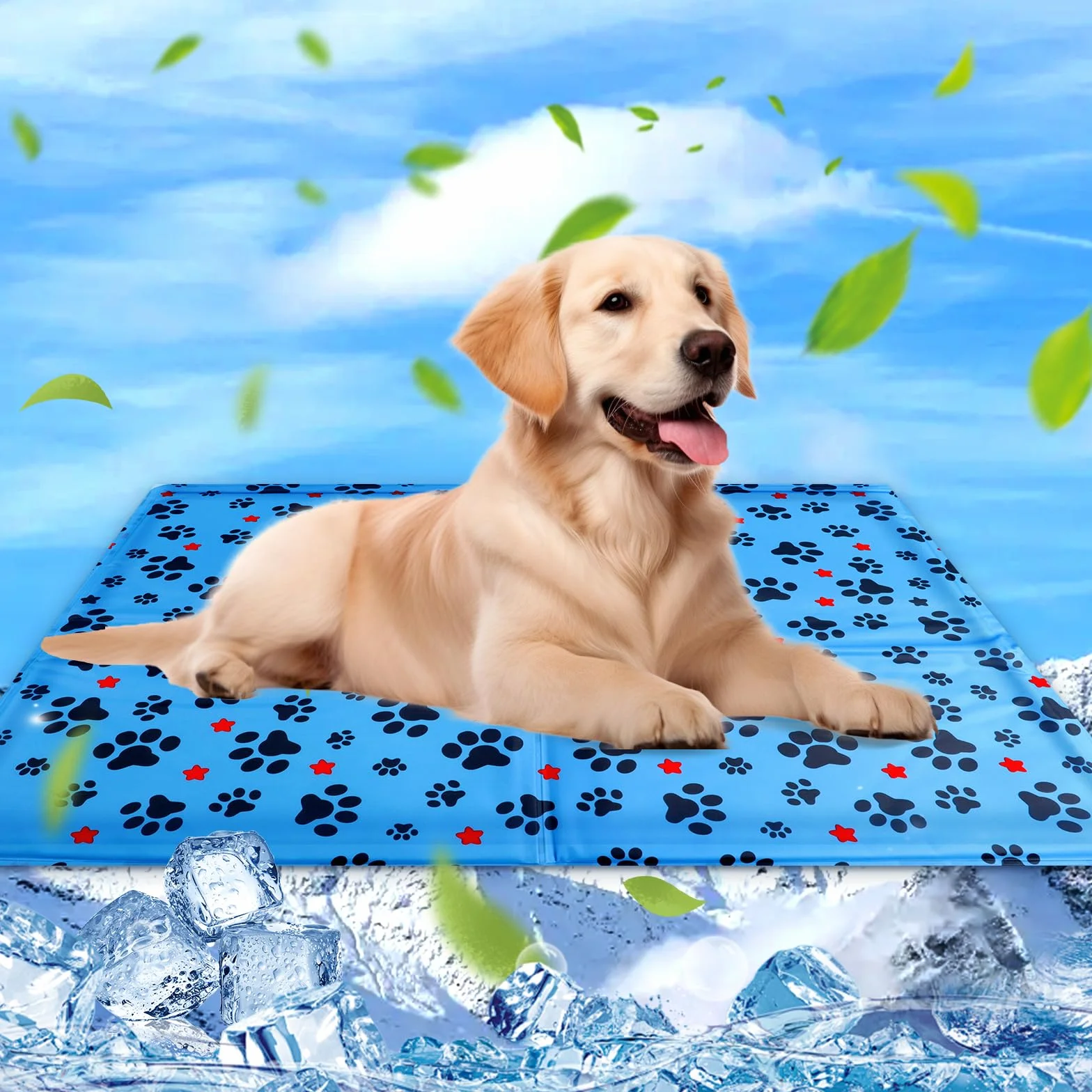 Tapis Rafraichissant Chien Chat 60×50cm Coussin Rafraichissant pour Chien Tapis Refrigerant Animaux Étanche Facile à Nettoyer
