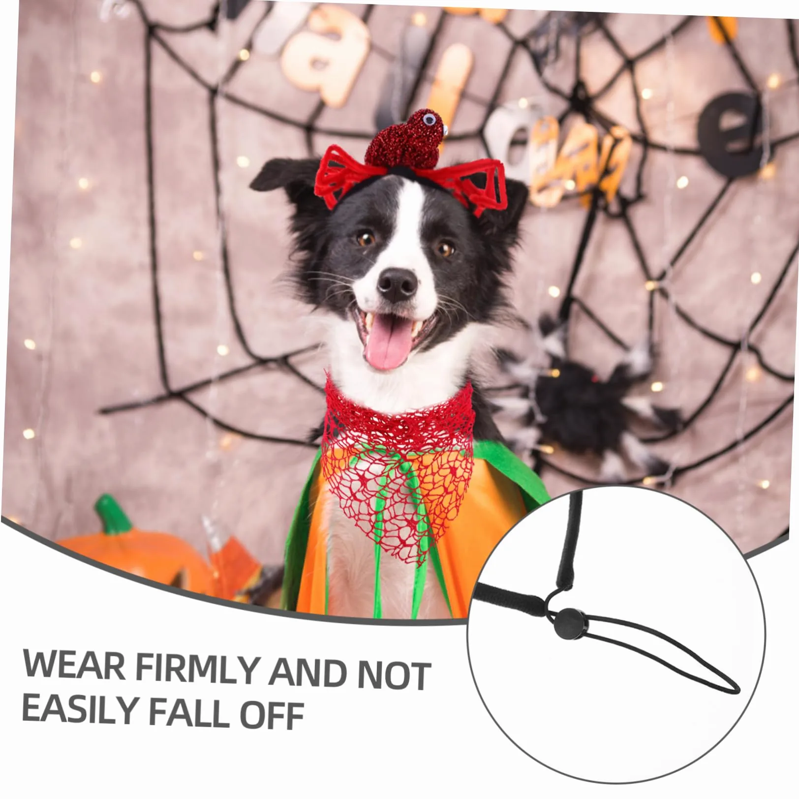 Bandana Mignon pour Chien Halloween, Lot de 2, Polyester Rouge | Bandeau Araignée, Accessoires pour Chiens Halloween, Costume Halloween pour Chien