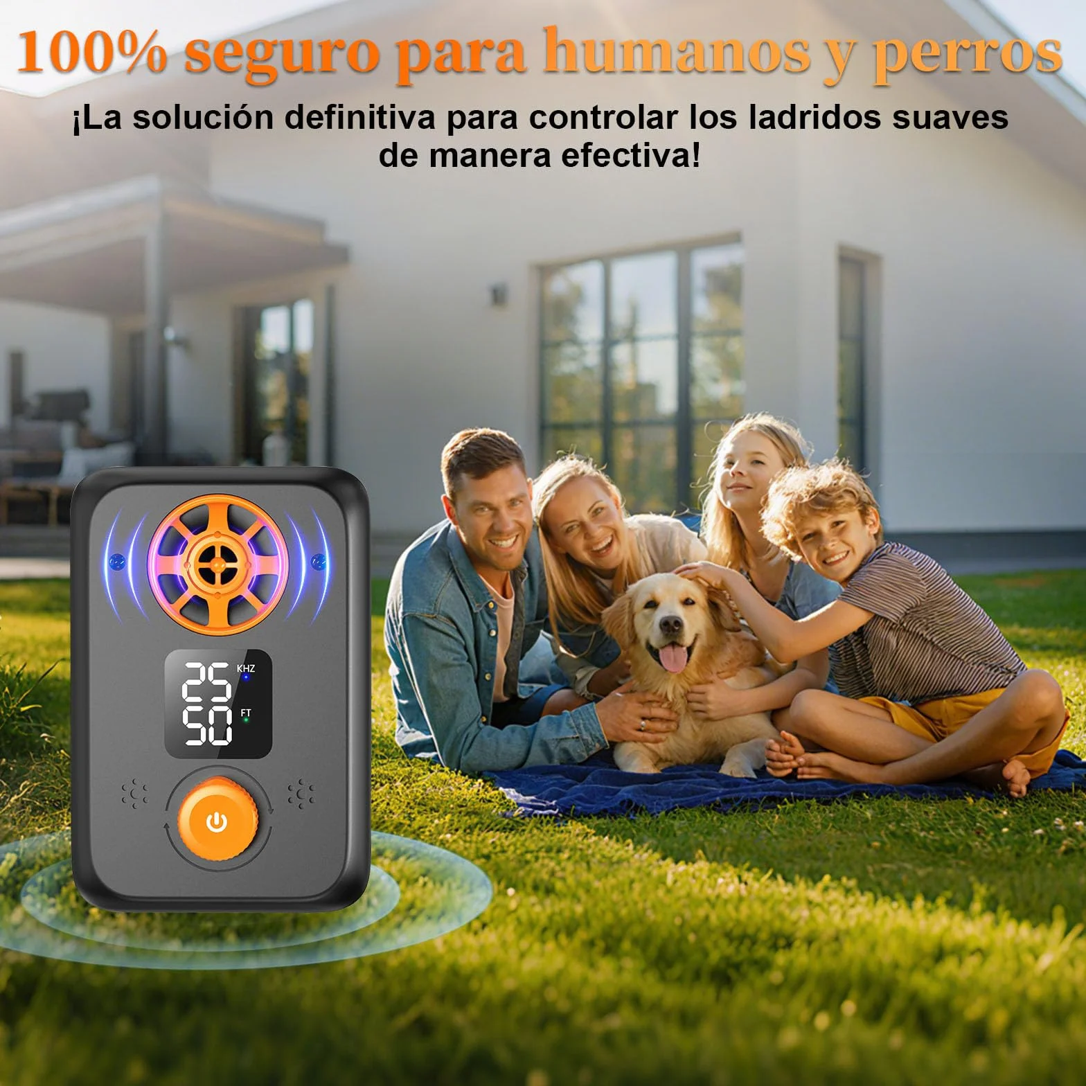 Anti Aboiement Chien Ultrason Puissant 5 Fréquences Ajustables 3 Portées Arrêt Automatique Intérieur Extérieur