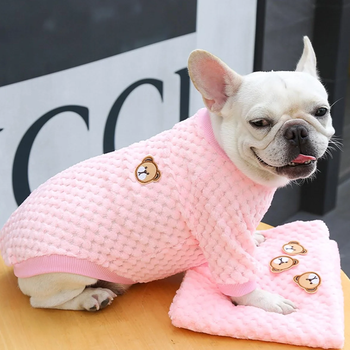 Pull Polaire Chien Chat Manteau Hiver Chaud L Rose