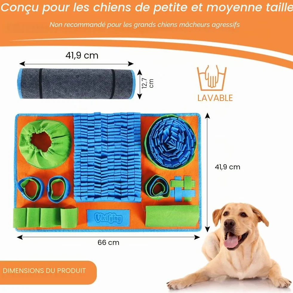 Tapis à renifler pour chiens jeu d'alimentation interactif stimulation mentale