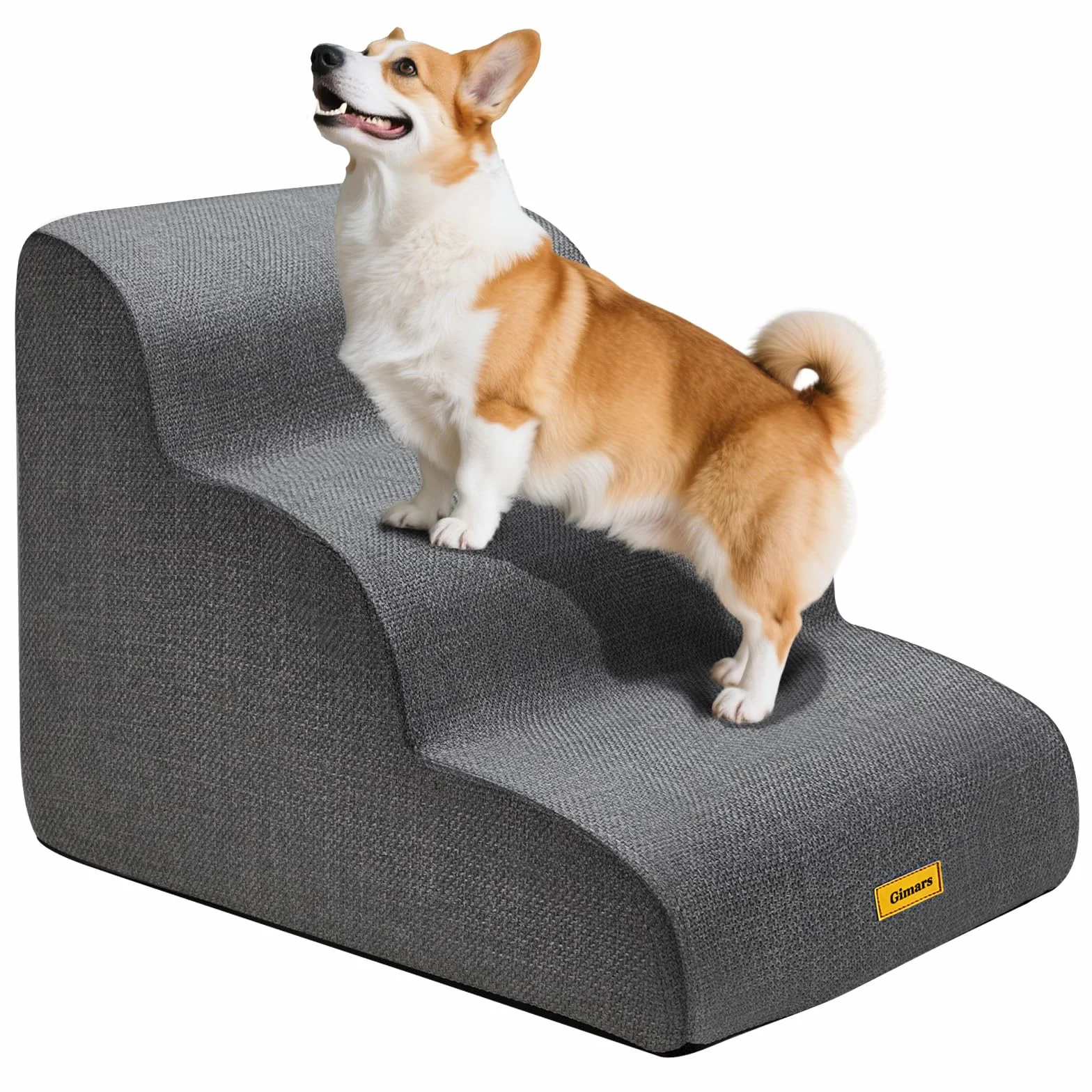 Gimars Escalier Robuste Extra Large pour Chiens en Mousse Haute densité 30D Anti-dérapant