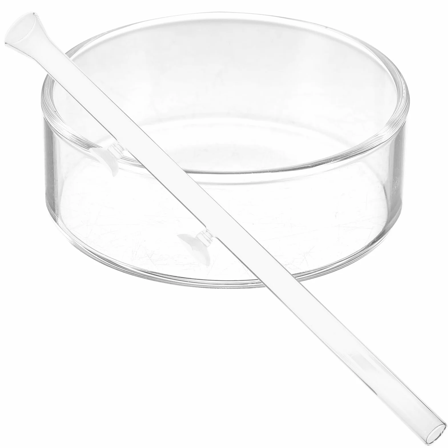 Tube D'Alimentation Transparent en Verre 40 cm Coupelle Nourrissage Crevettes pour Aquarium Planté, Distributeur de Nourriture pour Poissons et Crevettes