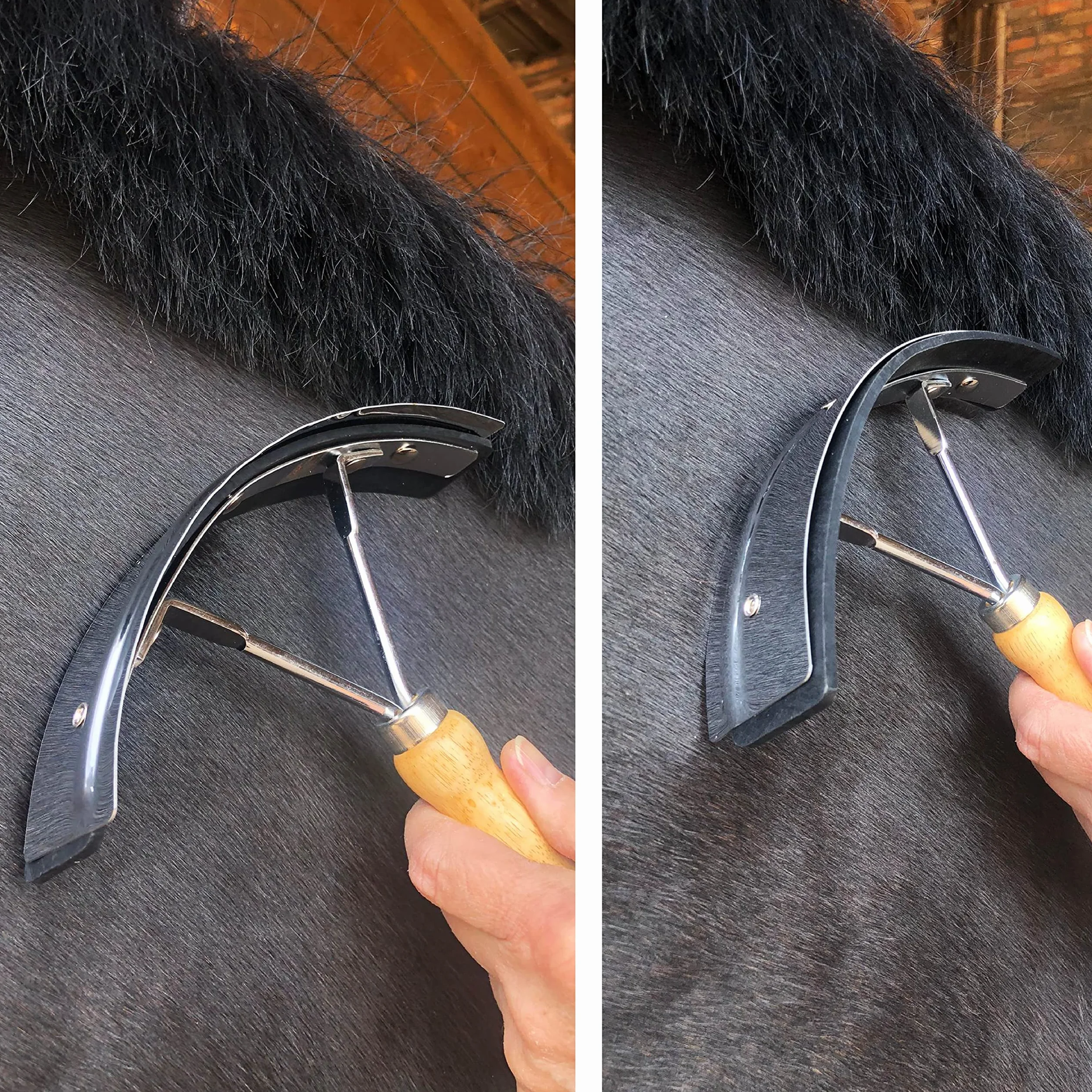 Couteau à souder en Acier Inoxydable avec poignée en Bois pour Cheval et raclette 2 en 1 Pferdelinis