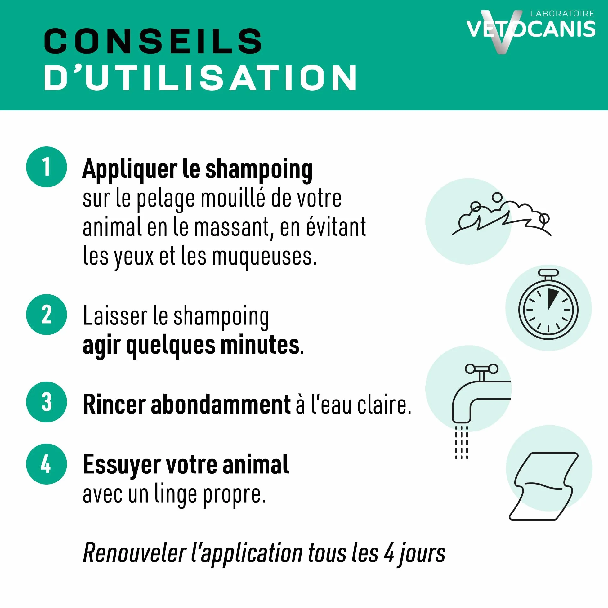 Vetocanis - Shampoing pour Chien - Anti-puces et Anti-tiques- Convient à tous types de Poils - A l'extrait de Plantes - Effet Répulsif - Sans Parabène ni Silicone - 300 ml
