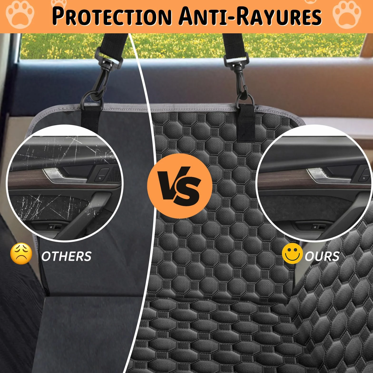 Taygeer Housses de Siège d'auto pour Chien Imperméable 145 x 136 cm Noir