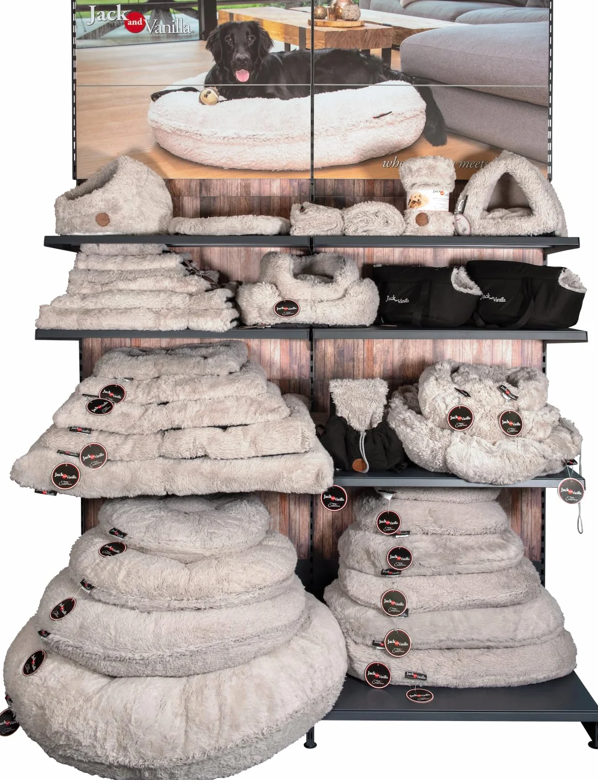 Coussin Ovale pour Chien Jack and Vanilla Modèle Shell Gris Coquille 75 x 50 cm