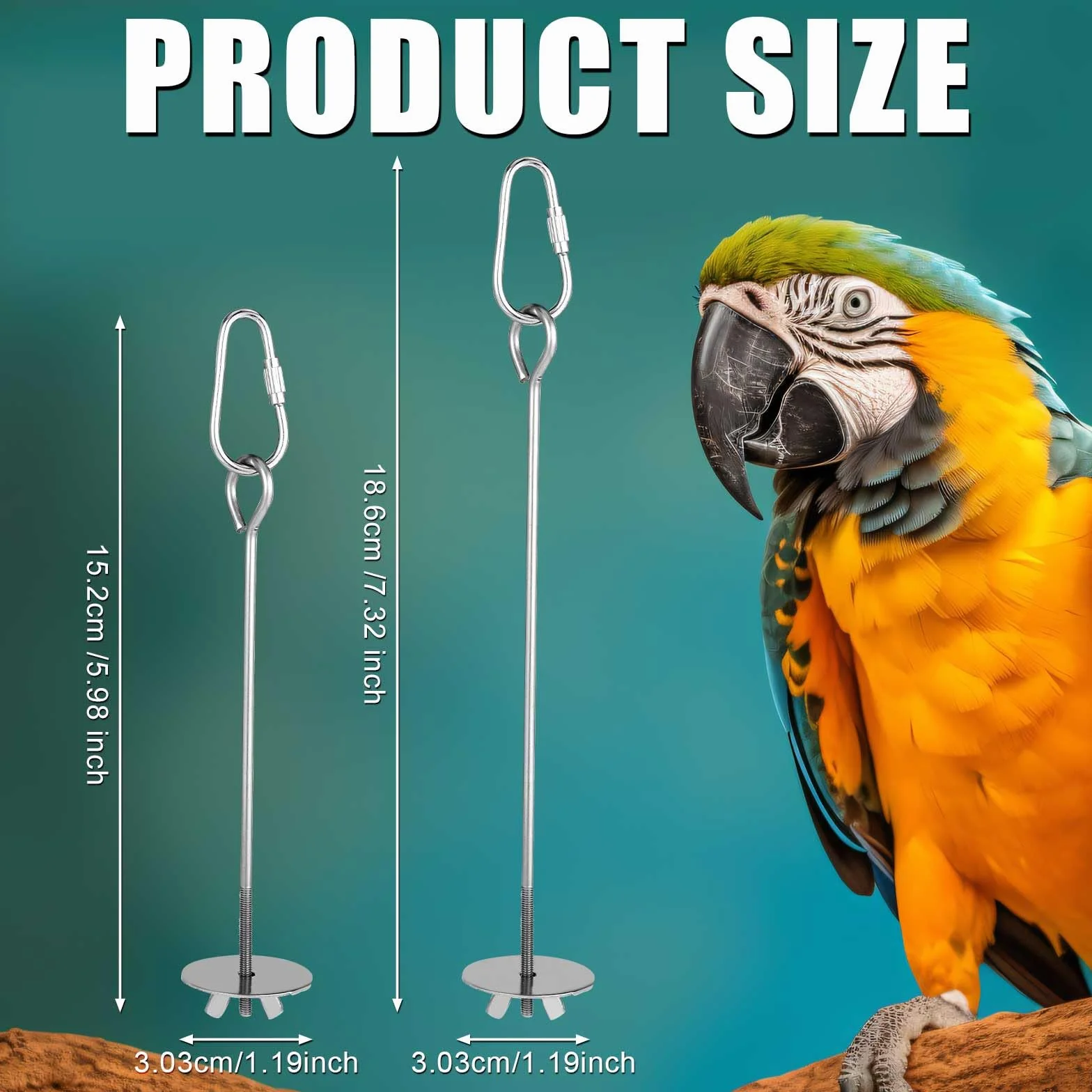 Mangeoire à Fruits pour Oiseaux, Acier Inoxydable Brochette avec Crochet, Jouets de Recherche de Nourriture pour Perruche Ara Perroquet