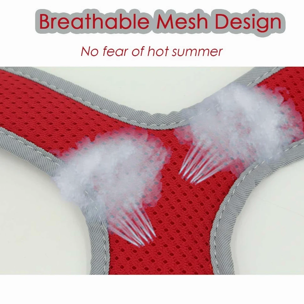 NX Ceinture de sécurité respirante pour chien en été, ceinture de sécurité sans laisse pour chiots de petite/moyenne taille qui se reflète la nuit, fournitures pour animaux de compagnie, L Poitrine 61