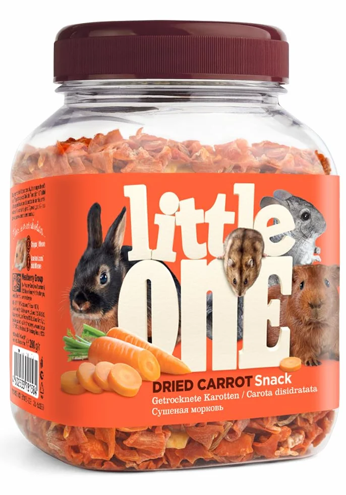 Little One Carottes Séchées 200 g Aliment Complémentaire pour Rongeurs Riche en Vitamines et Minéraux