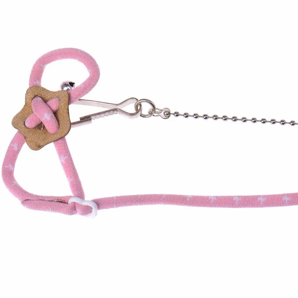 Harnais pour Hamster Réglable avec Corde et Clochette - Laisse pour Rat, Souris et Furet - Bleu