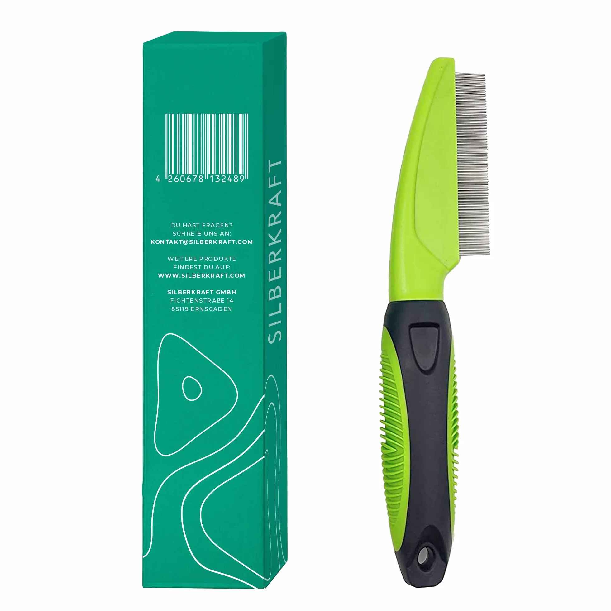 Silberkraft Peigne anti-puces pour chien et chat, dents en métal arrondies