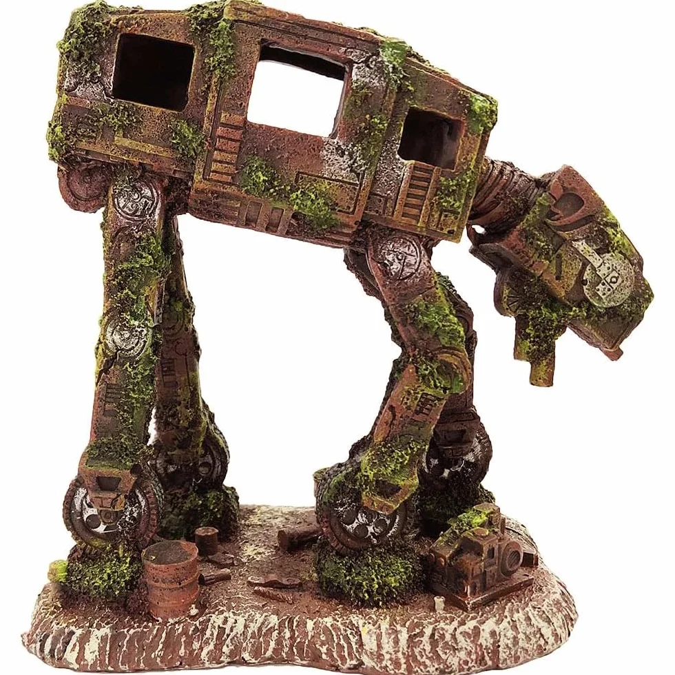 SLOCME Décoration d'aquarium Robot de Transport Imperial Walker Ornement de Grotte
