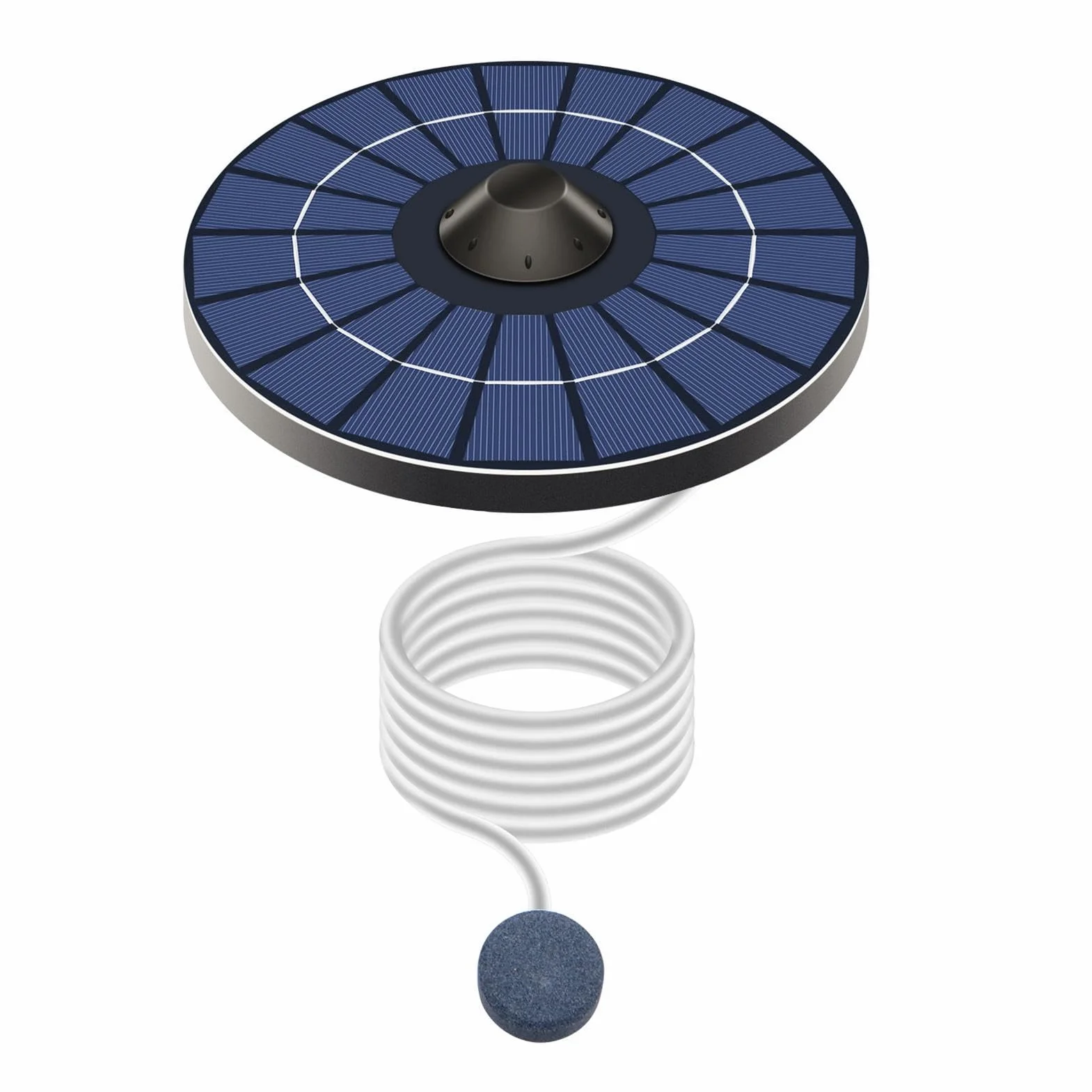 Aérateur Solaire Pompe à Air Silencieuse 2,5 W Tuyau d'air 1,5 m Pompe Oxygénante Flottante Solaire