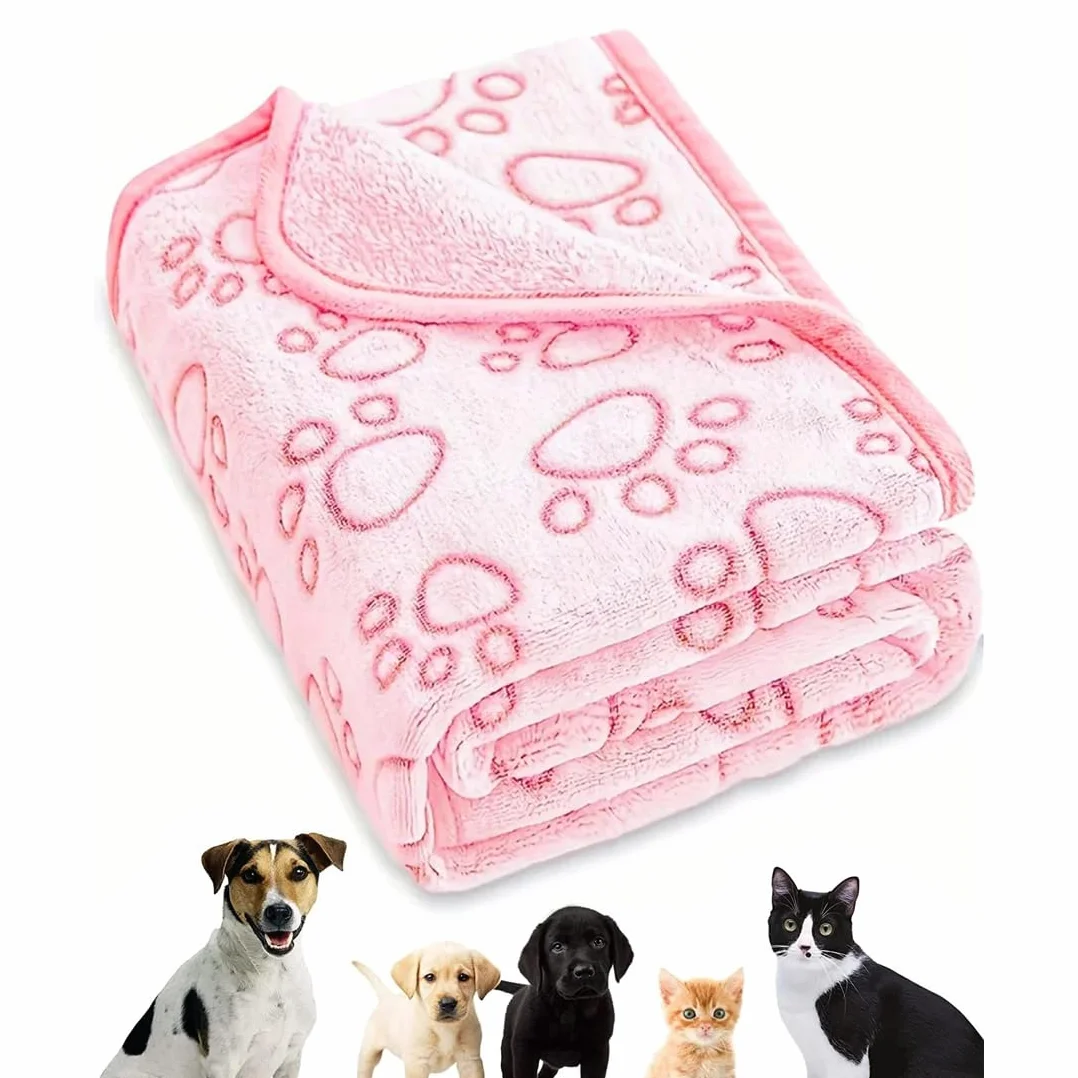 Couverture épaisse pour chiens et chats 52 x 73 cm rose quatre saisons
