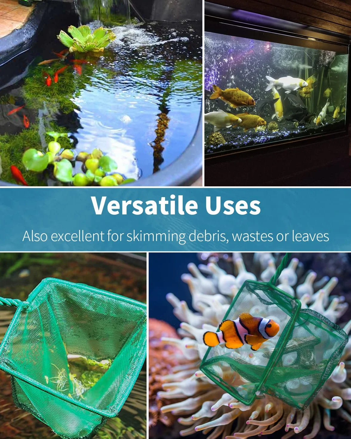Pawfly Épuisettes pour Aquarium 10 & 15 cm Mailles Fines Souples