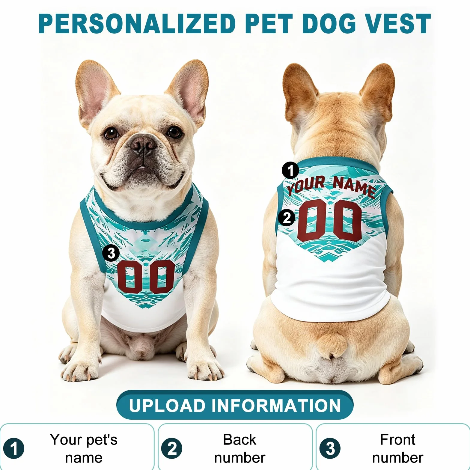 Tshirt Personnalisé pour Chien avec Nom & Numéro Coupe du Monde 2026 Maillot pour Chiens Petite et Moyenne Taille