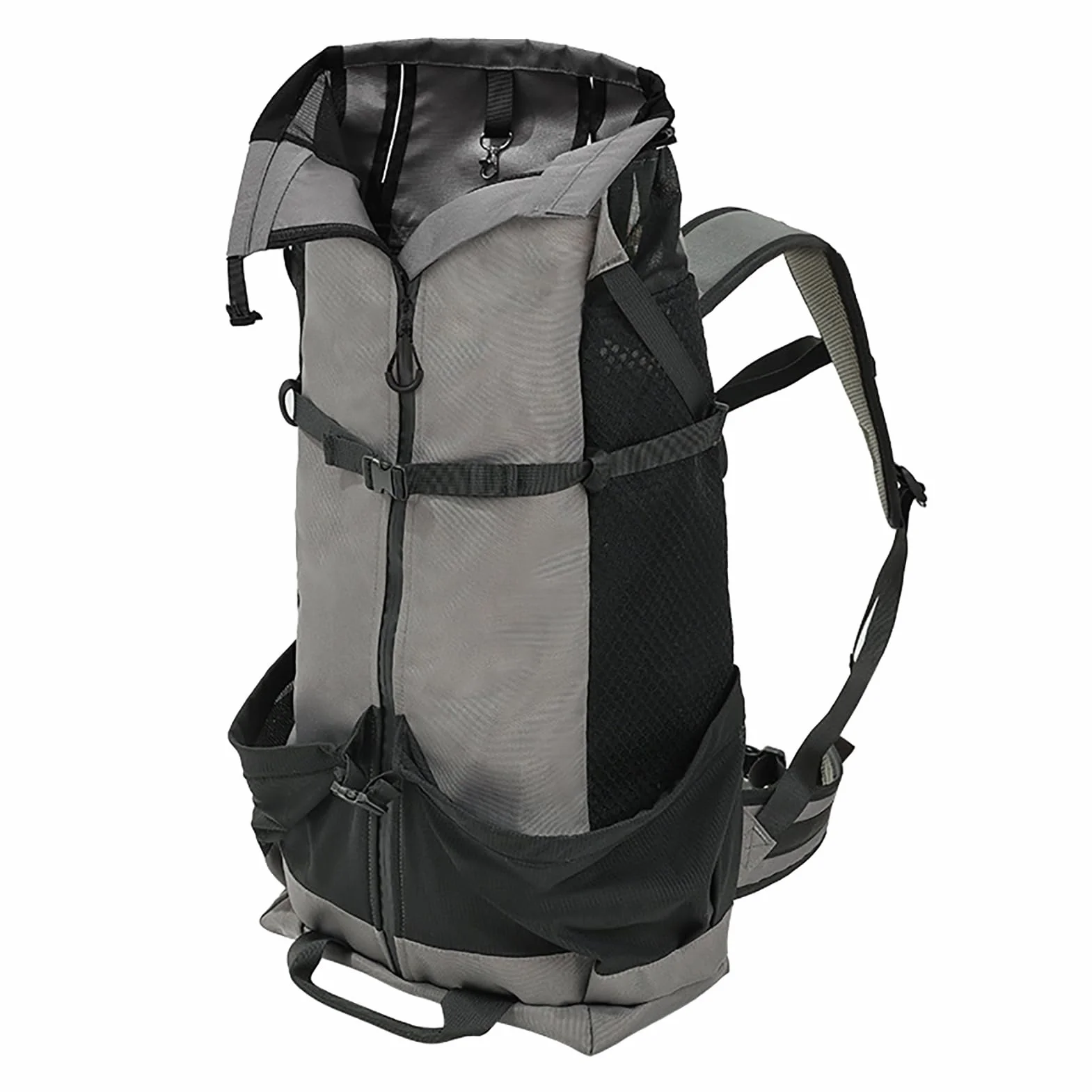 Sac à dos pour chien de transport spacieux en tissu durable anti-pincement avec bretelles réglables et harnais