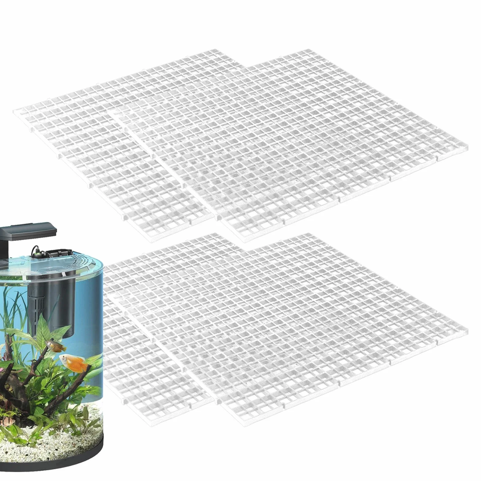 Couvercle d'aquarium Multifonctionnel 4 pièces Anti-Saut pour Tortues