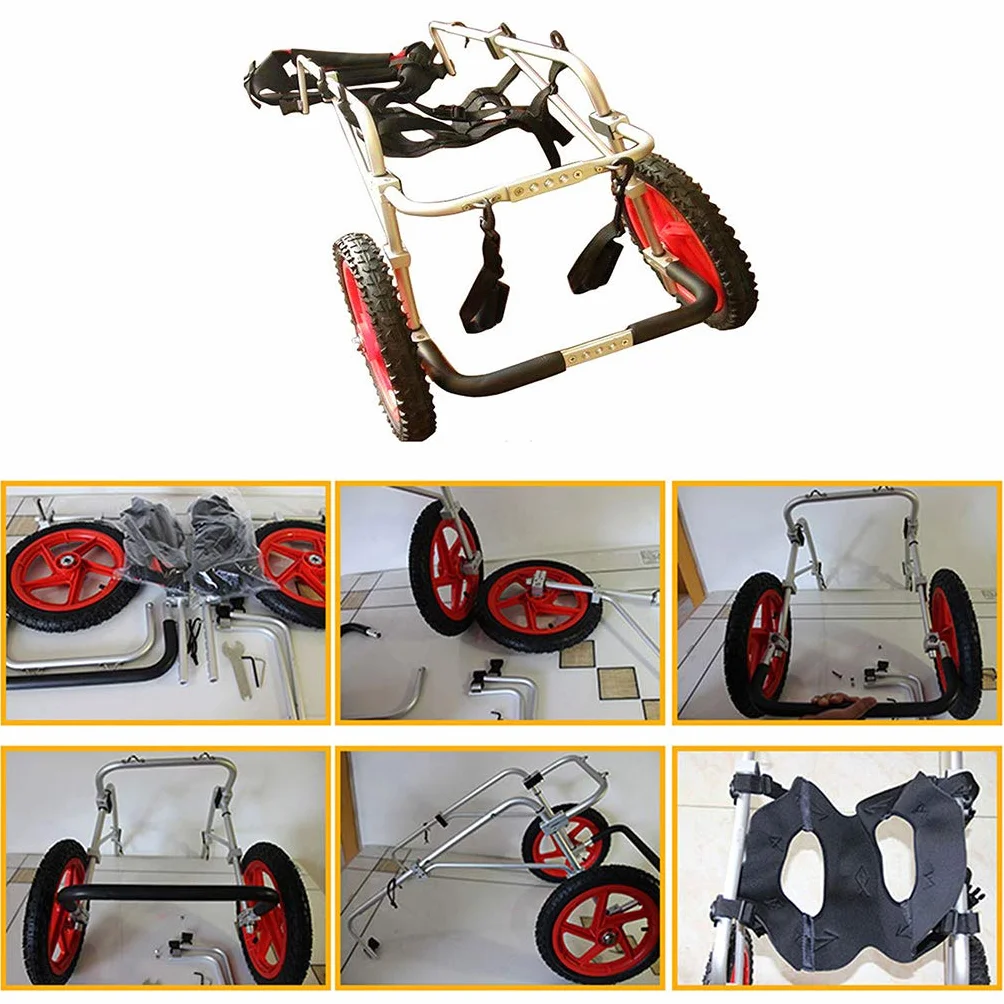 Fauteuil Roulant pour Chien Réglable Léger pour Animaux Handicapés, Chariot de Réadaptation Pattes Arrière Petit Chien Taille L