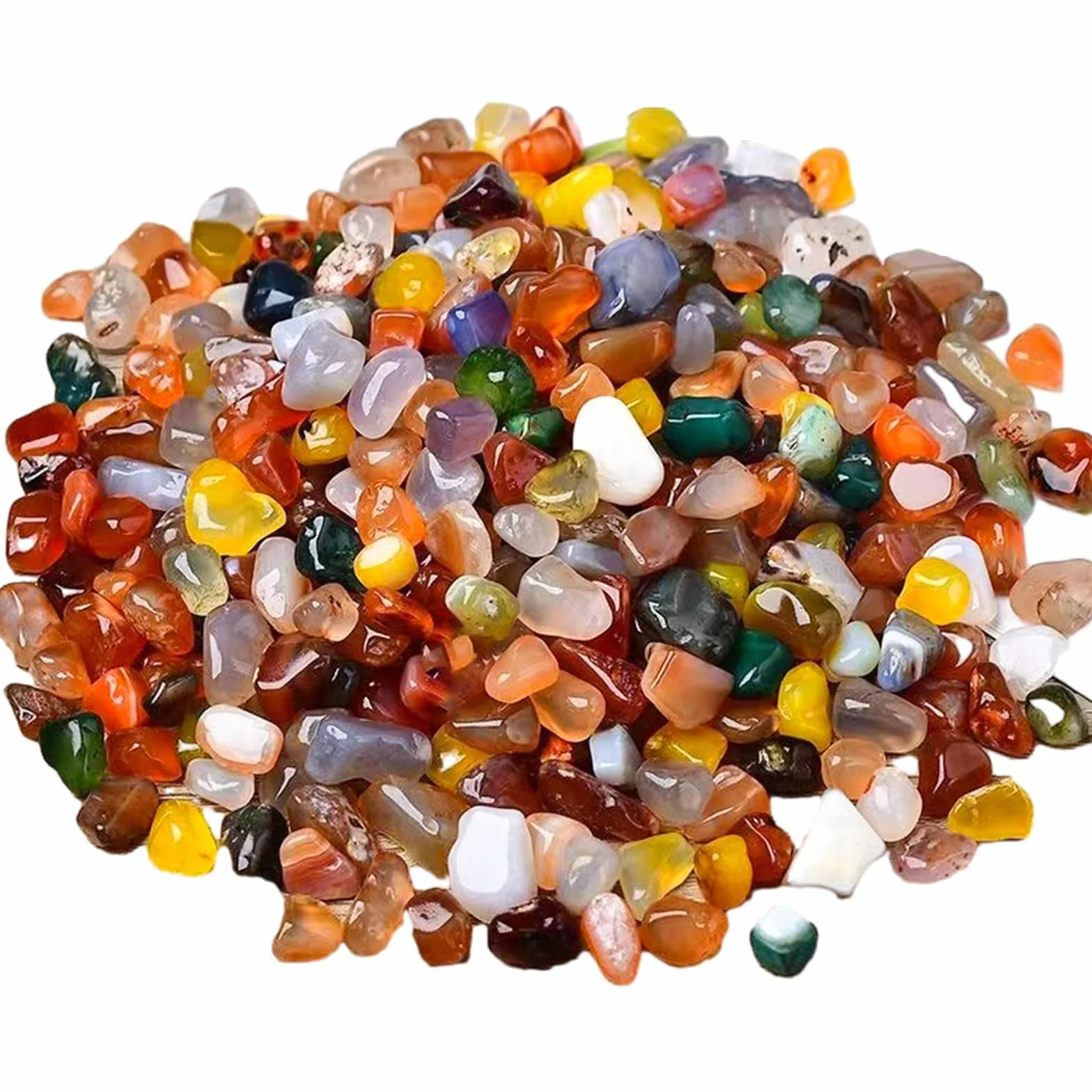 DabbOo 200g Décoration Aquarium Sable Decoratif Copeaux de Cristal Naturel éCrasé Convient pour Aquarium Réservoir en Verre Pot de Fleur Décoration de Sol de Jardin(4-6mm Gravier D'agate Colorée)