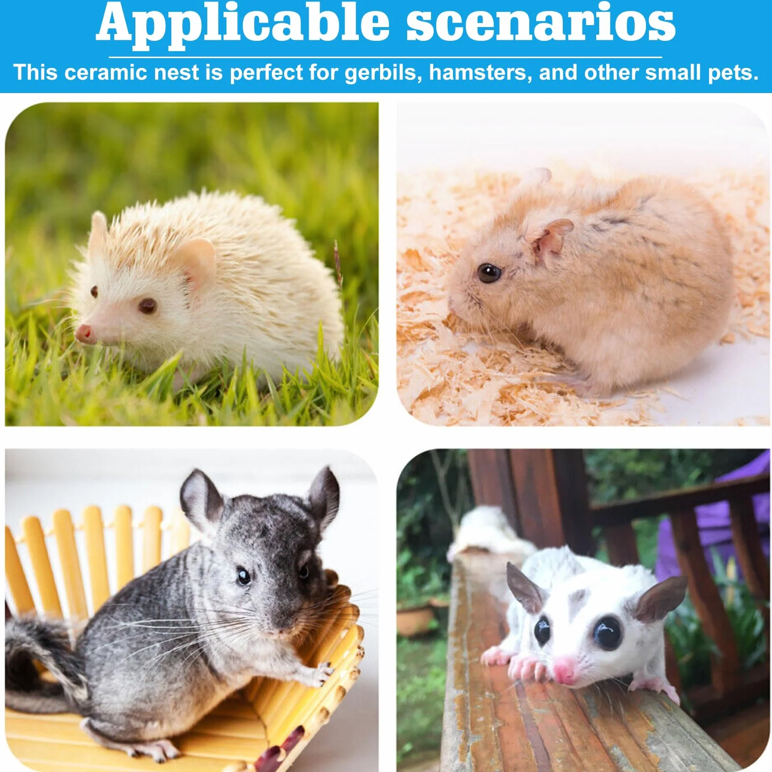 Maison en céramique pour hamster : cachette durable pour hamster, hamster et tunnel pour jouets dentaires en forme de champignon, grandes entrées pour gerbilles, souris, chinchillas (rouge)