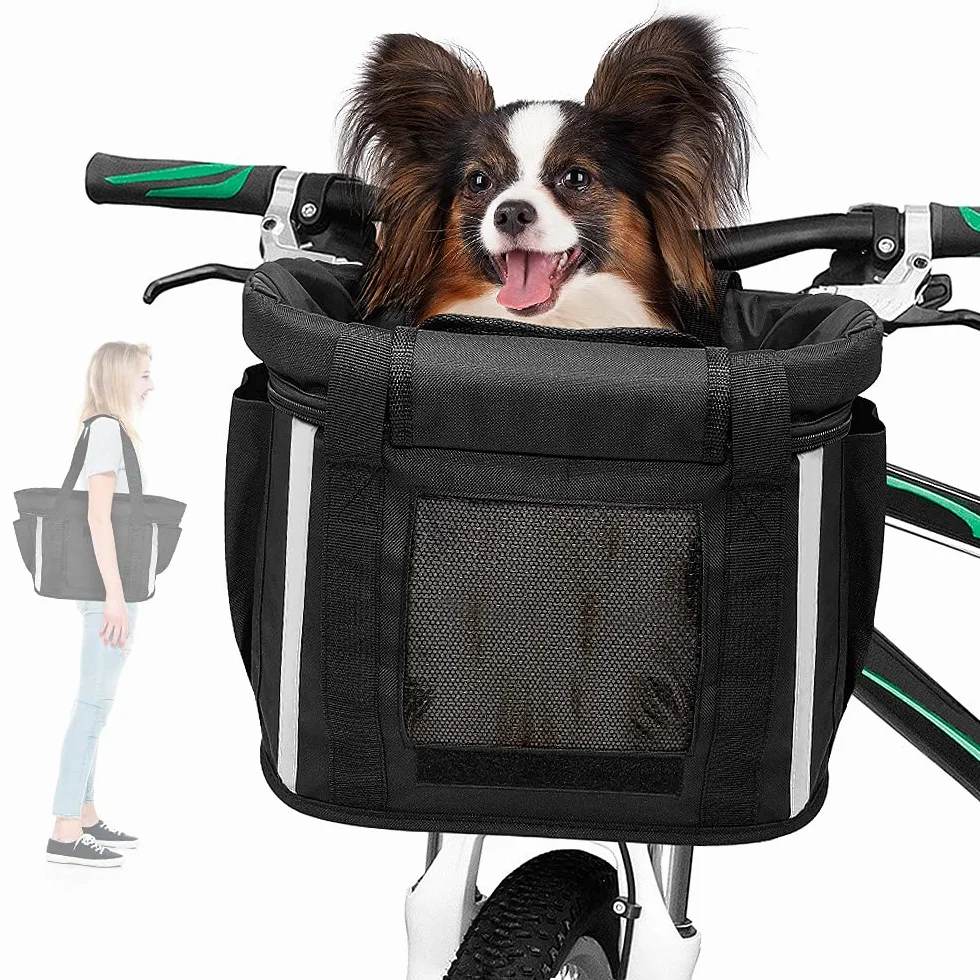 ANZOME Panier avant pour chien vélo amovible avec ceinture de sécurité