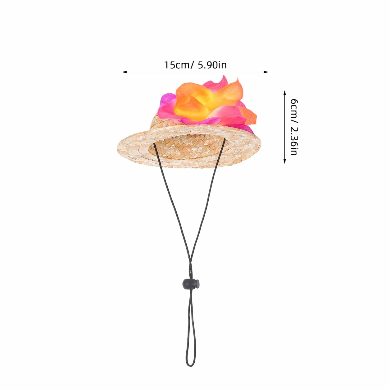 Costume Hawaïen pour Chien avec Chapeau De Paille Et Guirlande Accessoires pour Animaux